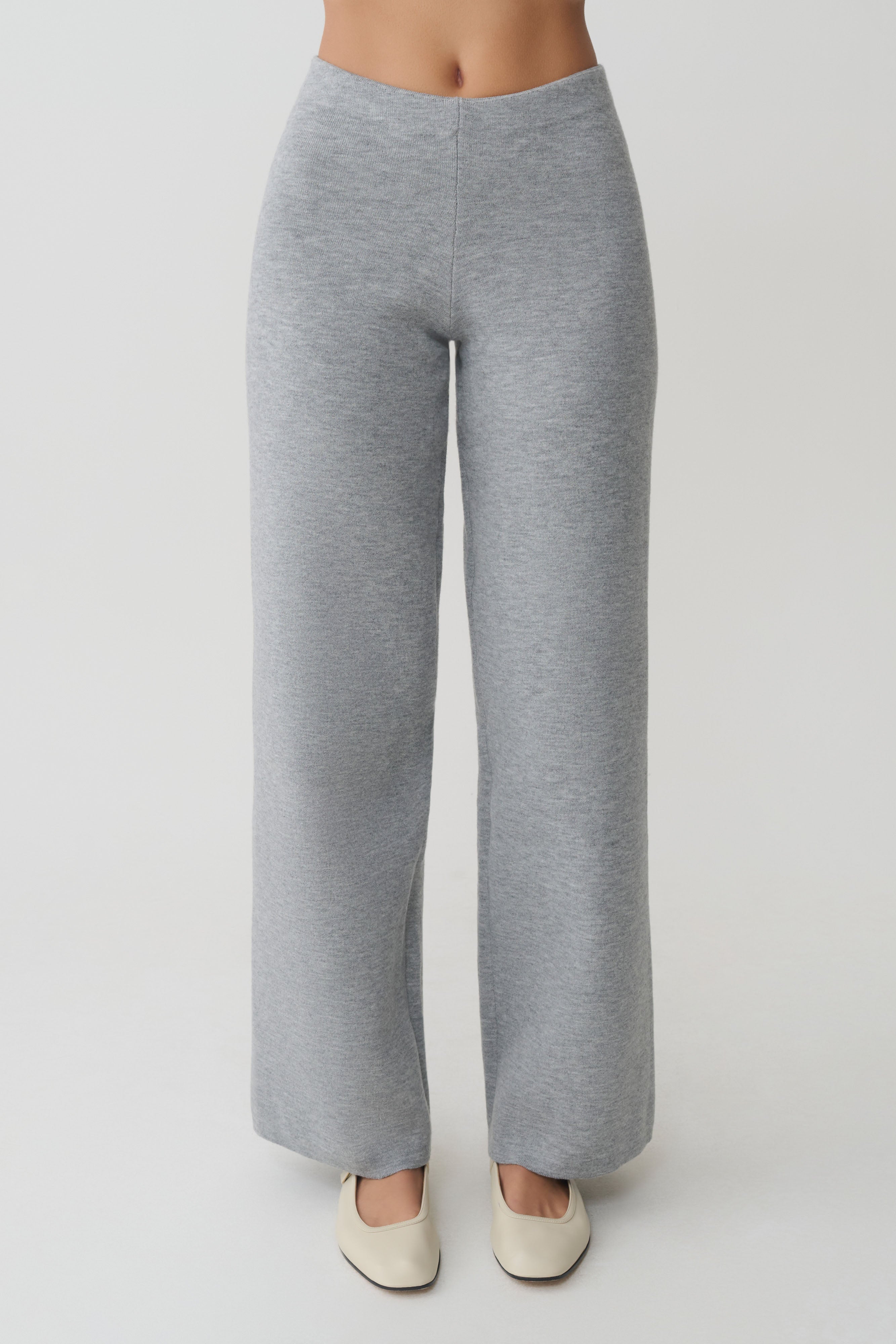 Kerrymae Straight Leg Knit Pants - Grey Marle - Image 5