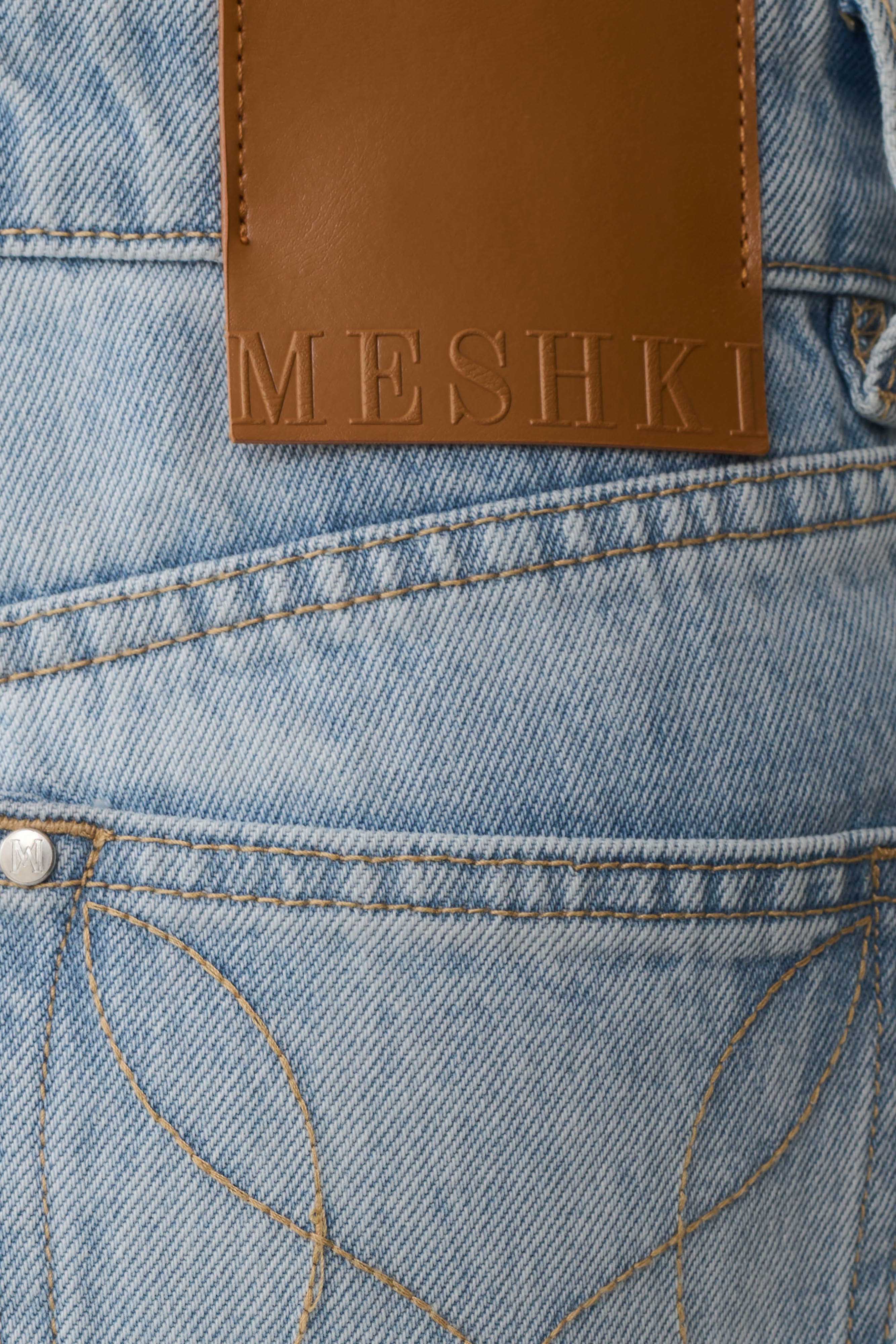 Sebastian Straight Leg Denim Jeans With Fray Hem - Washed Light Blue - Image 11