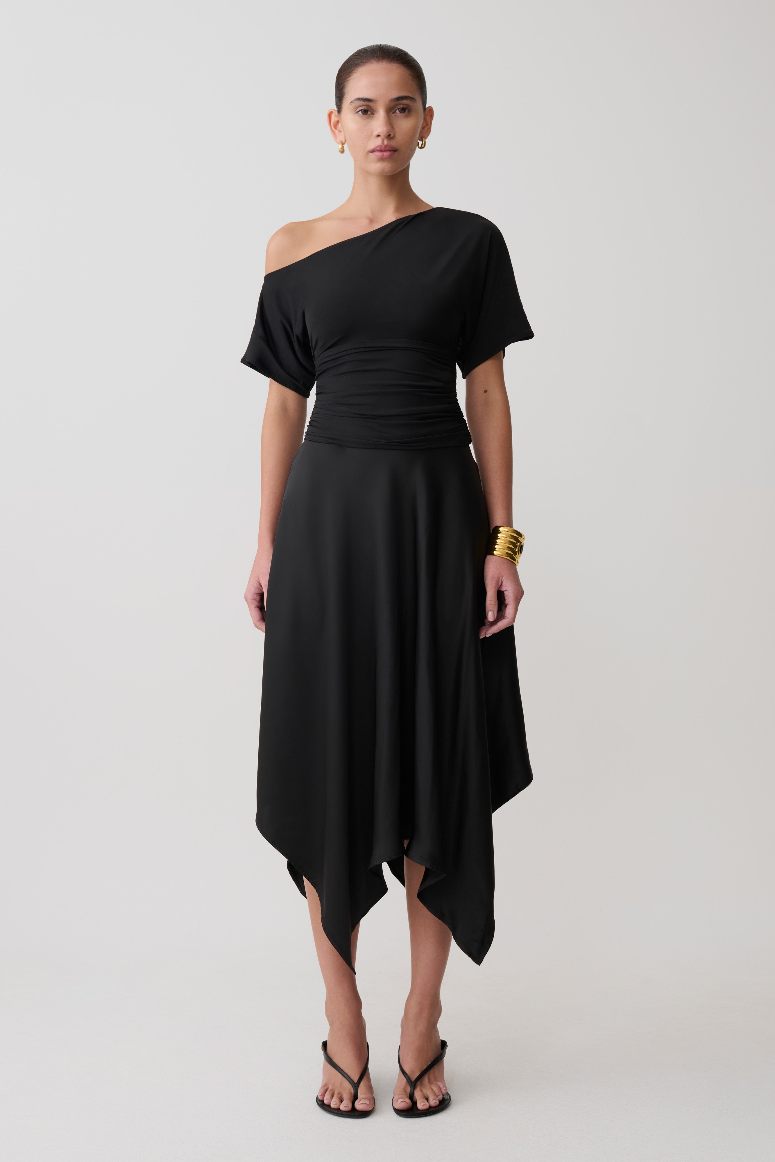 Luu Off Shoulder Slinky Top - Black - Image 4
