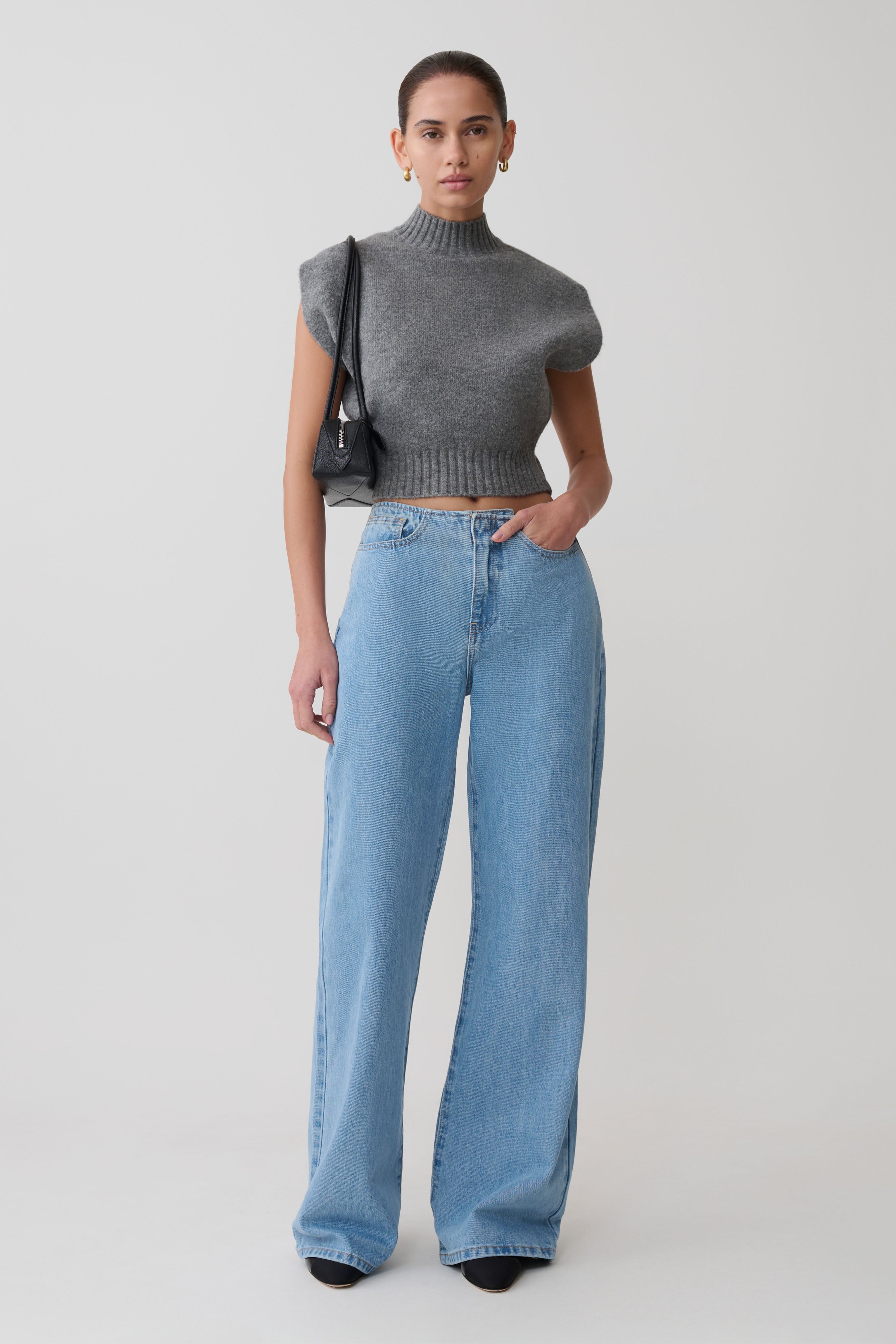 Niko Knit Oversized Top - Charcoal - Image 9