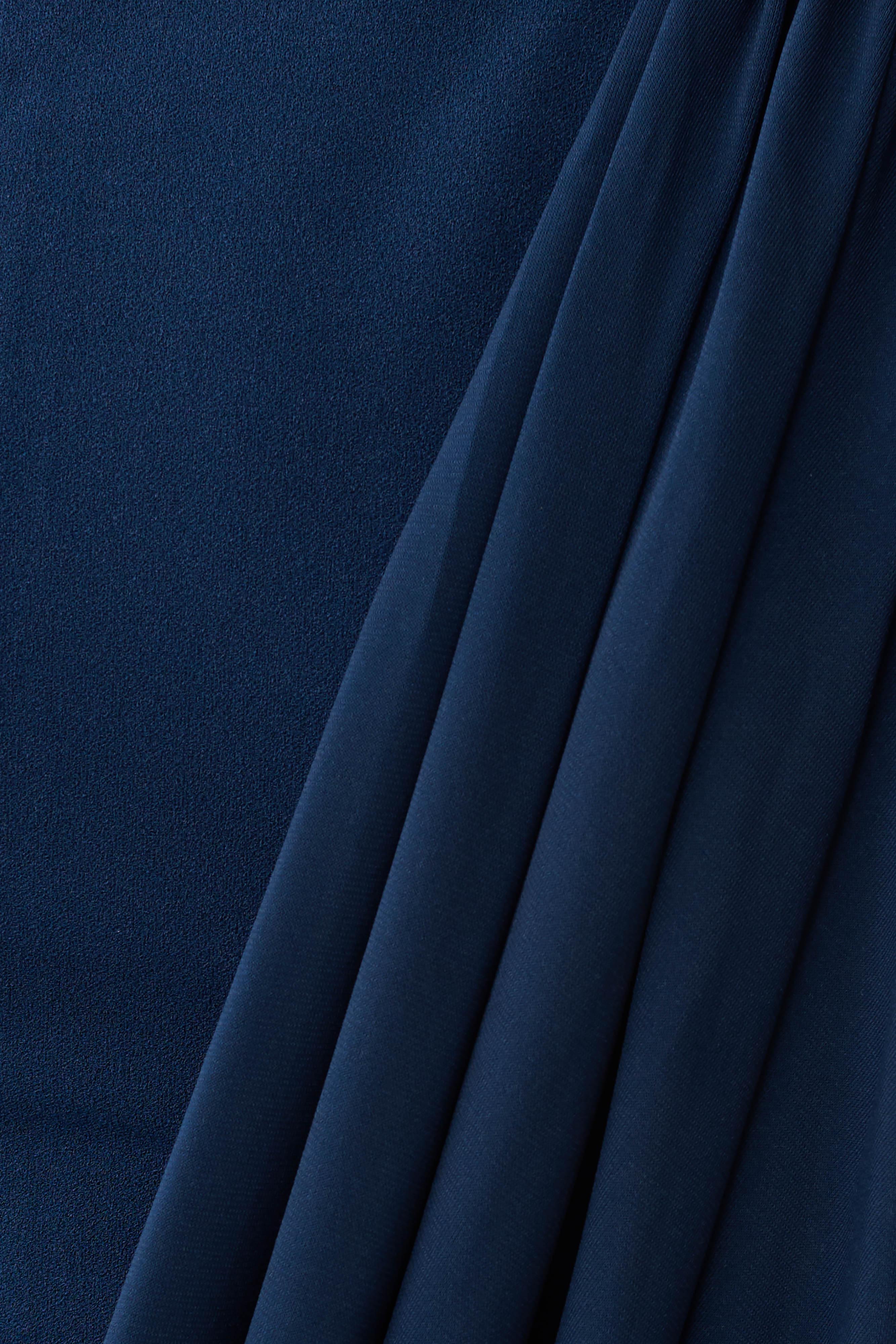 Rhea Detachable Cape Jersey Maxi Dress - Navy - Image 9