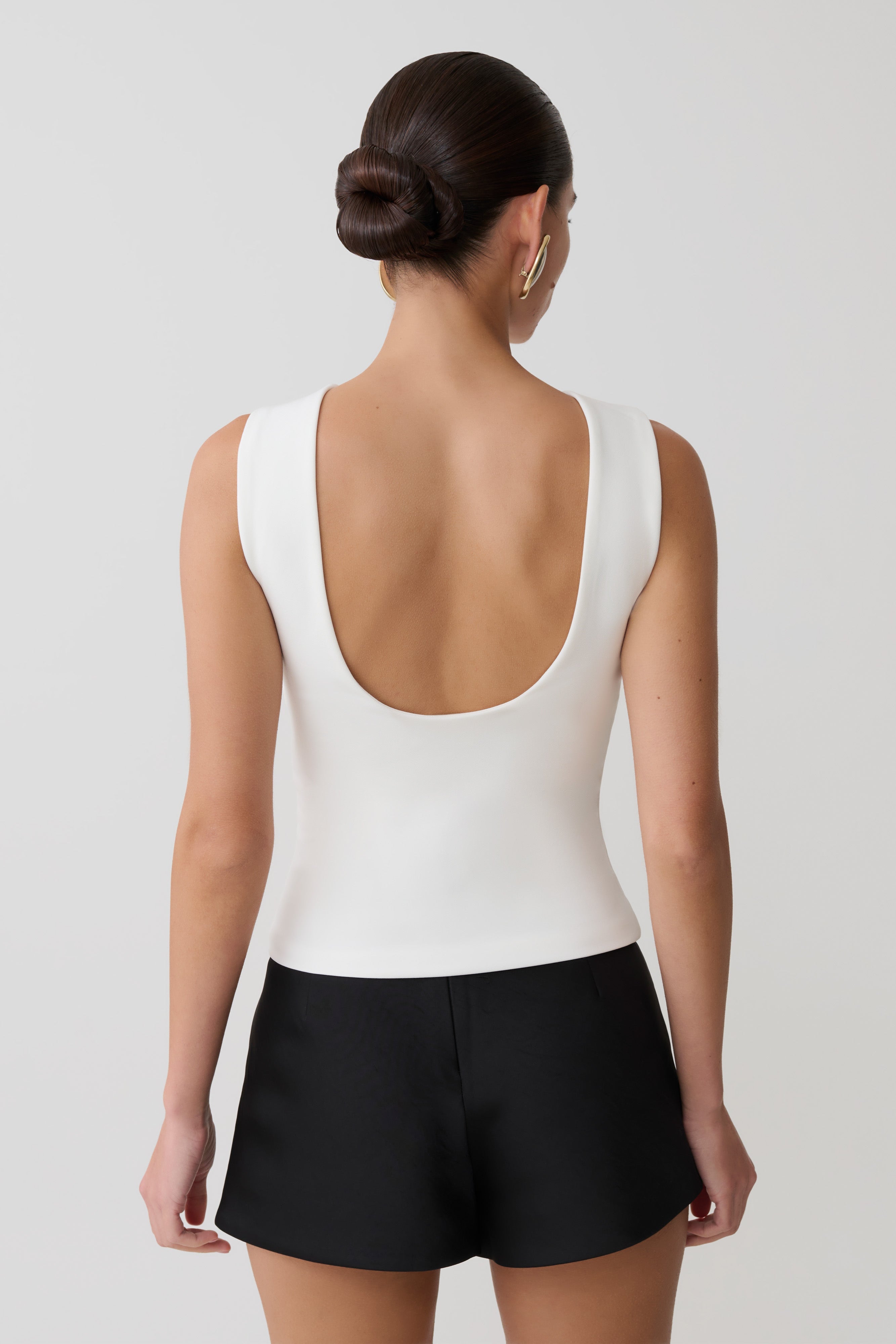 Alternative view of Kyra Open Back Scuba Crepe Top - White
