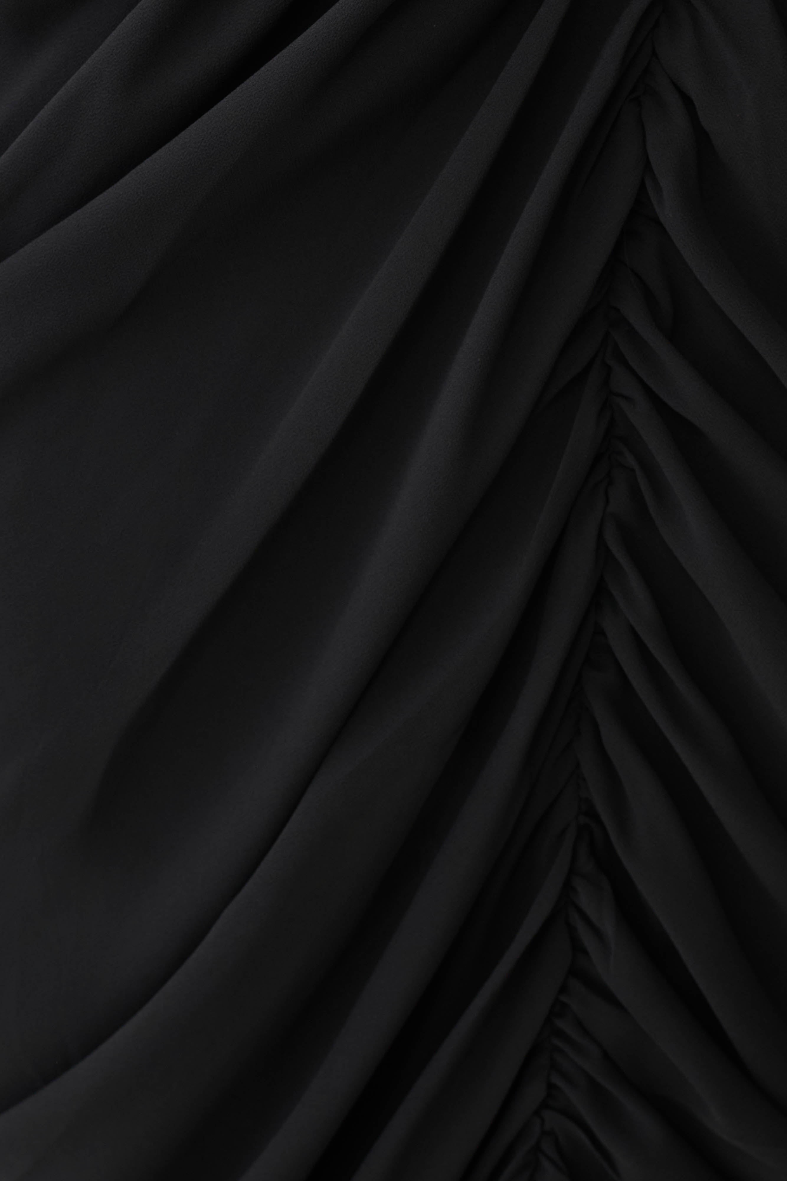 Micaela Chiffon Gathered Maxi Dress - Black - Image 4