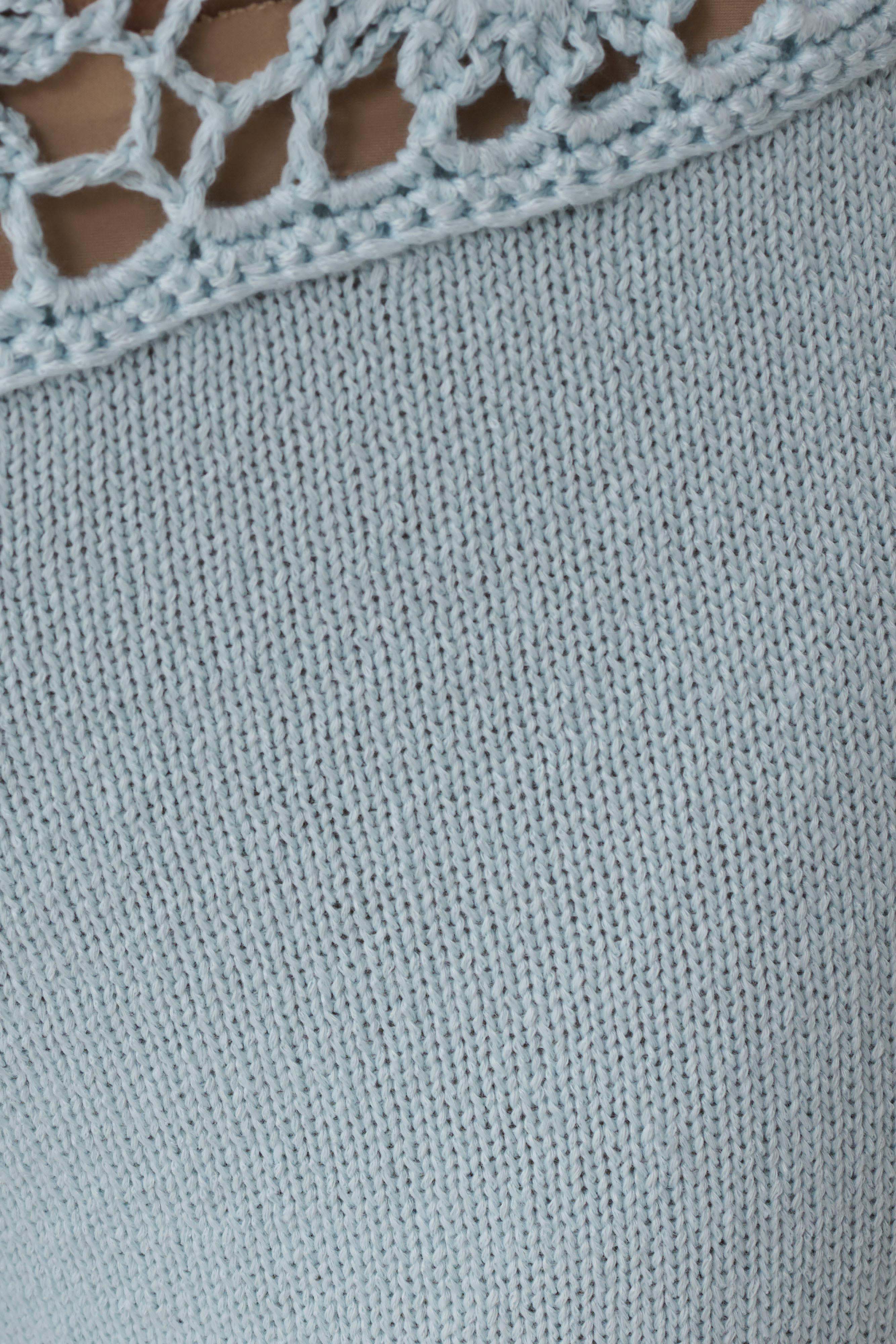 Miley Crochet Waistband Straight Leg Pant - Pale Aqua - Image 9