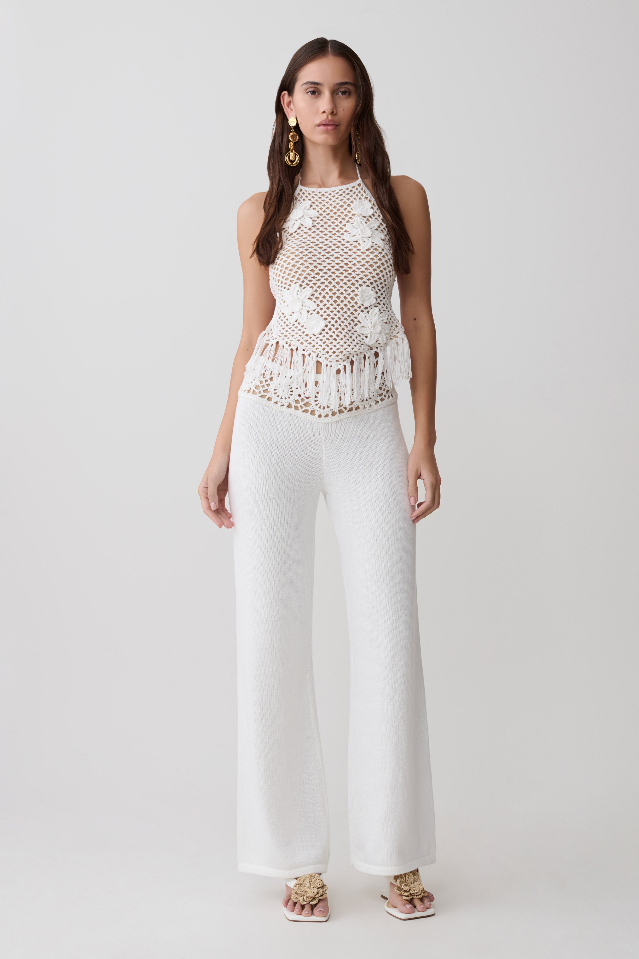 Miley Crochet Halter Top - Ivory - Image 5