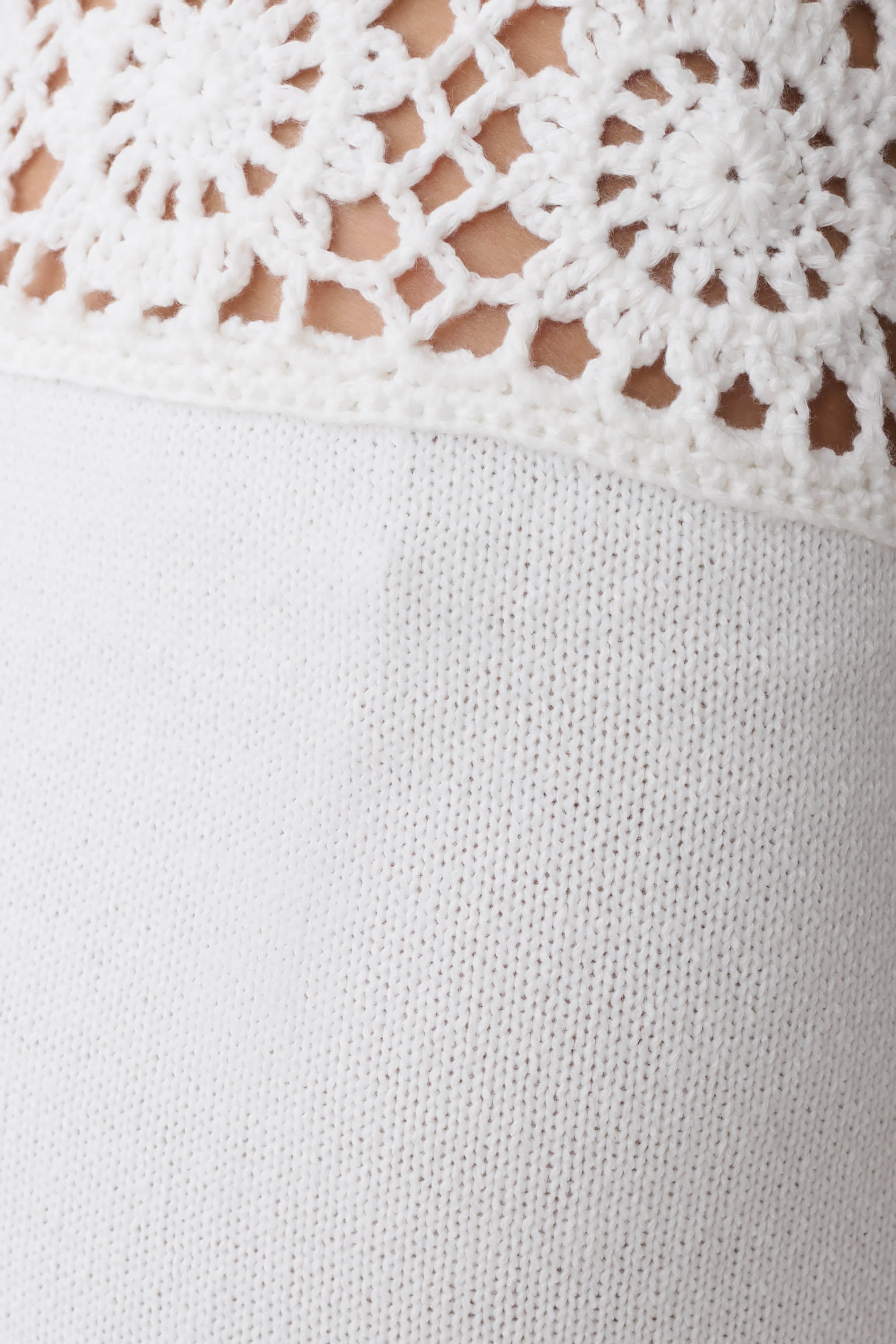 Miley Crochet Waistband Straight Leg Pant - Ivory - Image 7