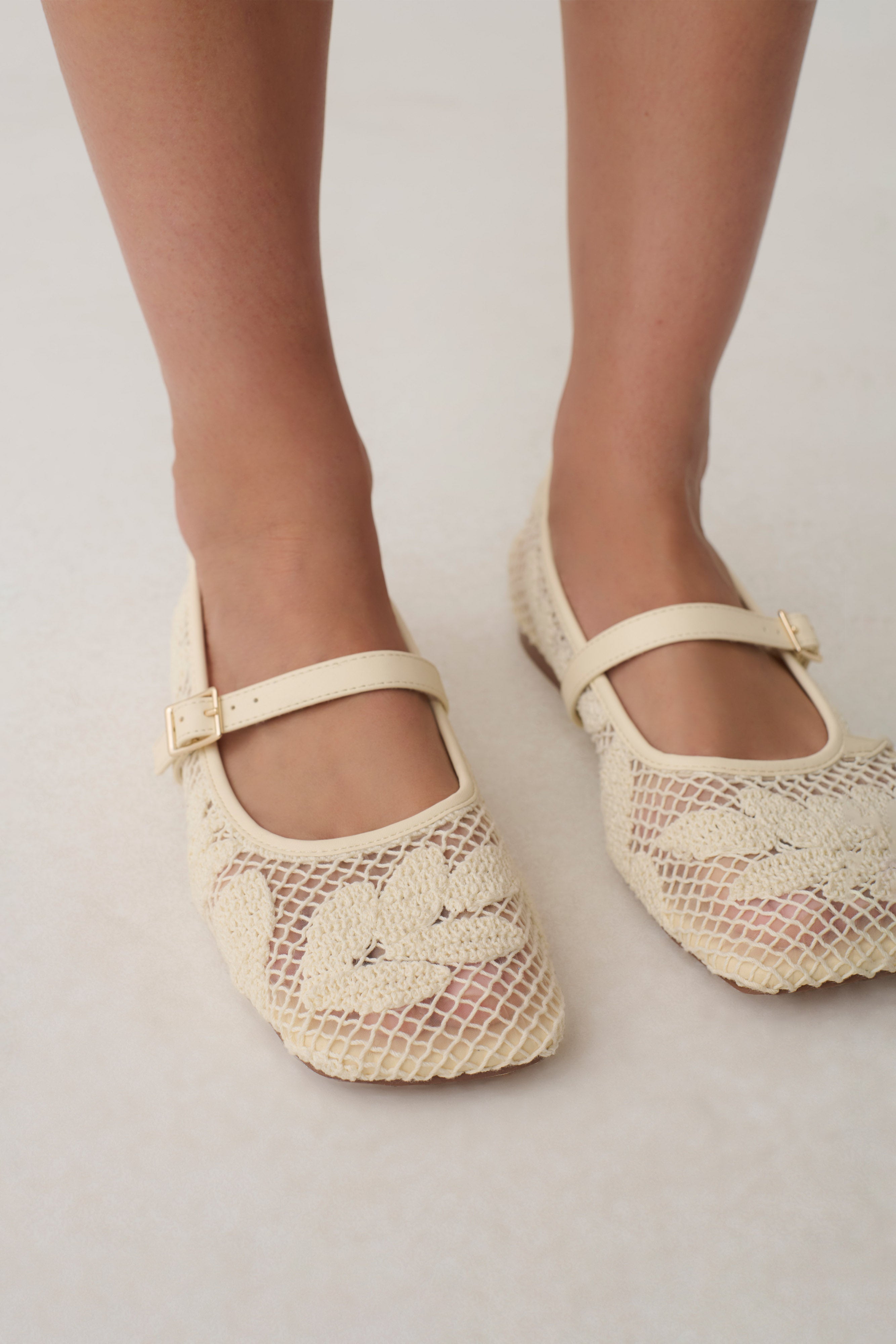 Brighton Lace Applique Flats - Ivory - Image 3