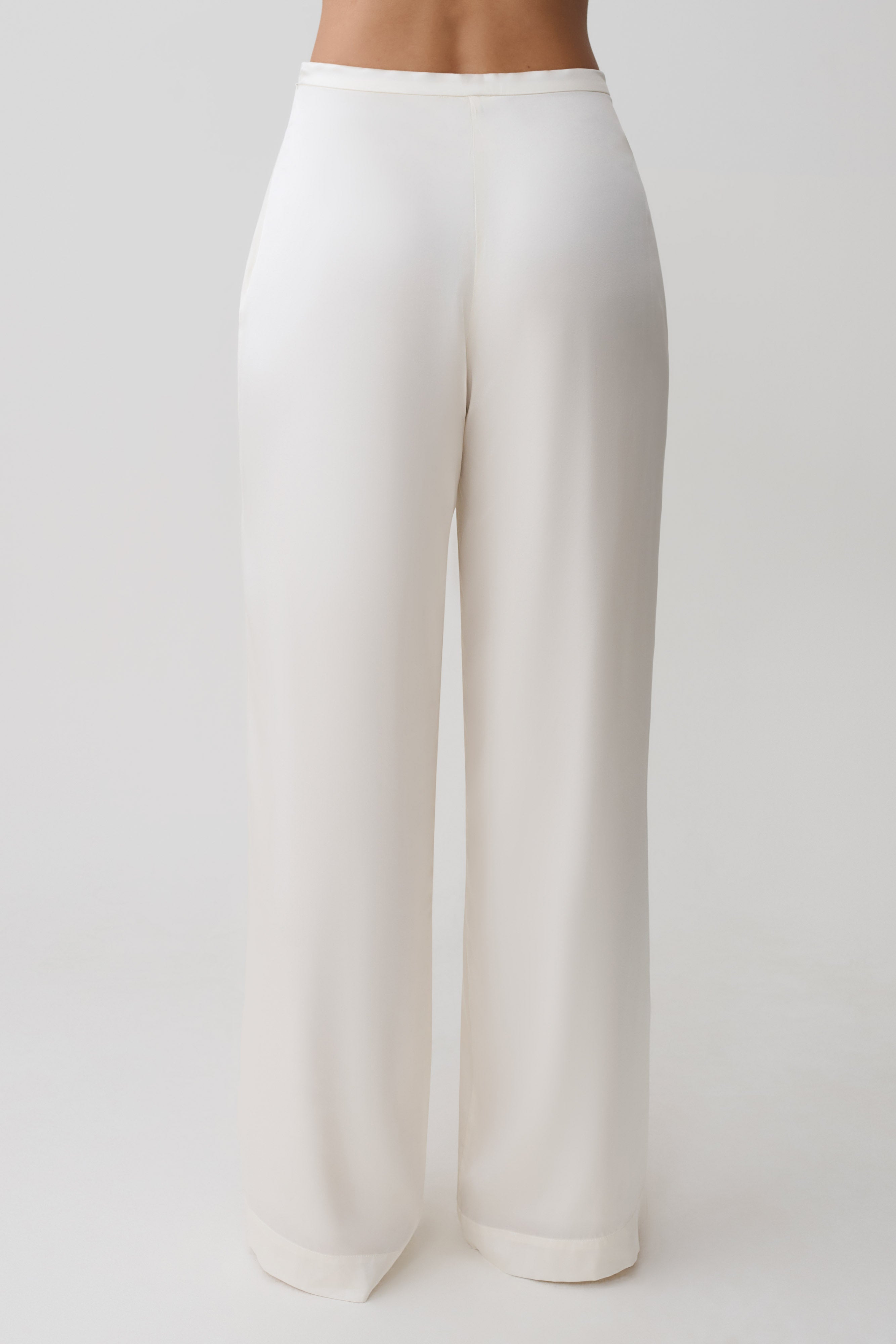 Alternative view of Kayla Silk Blend Straight Leg Pants - Ivory