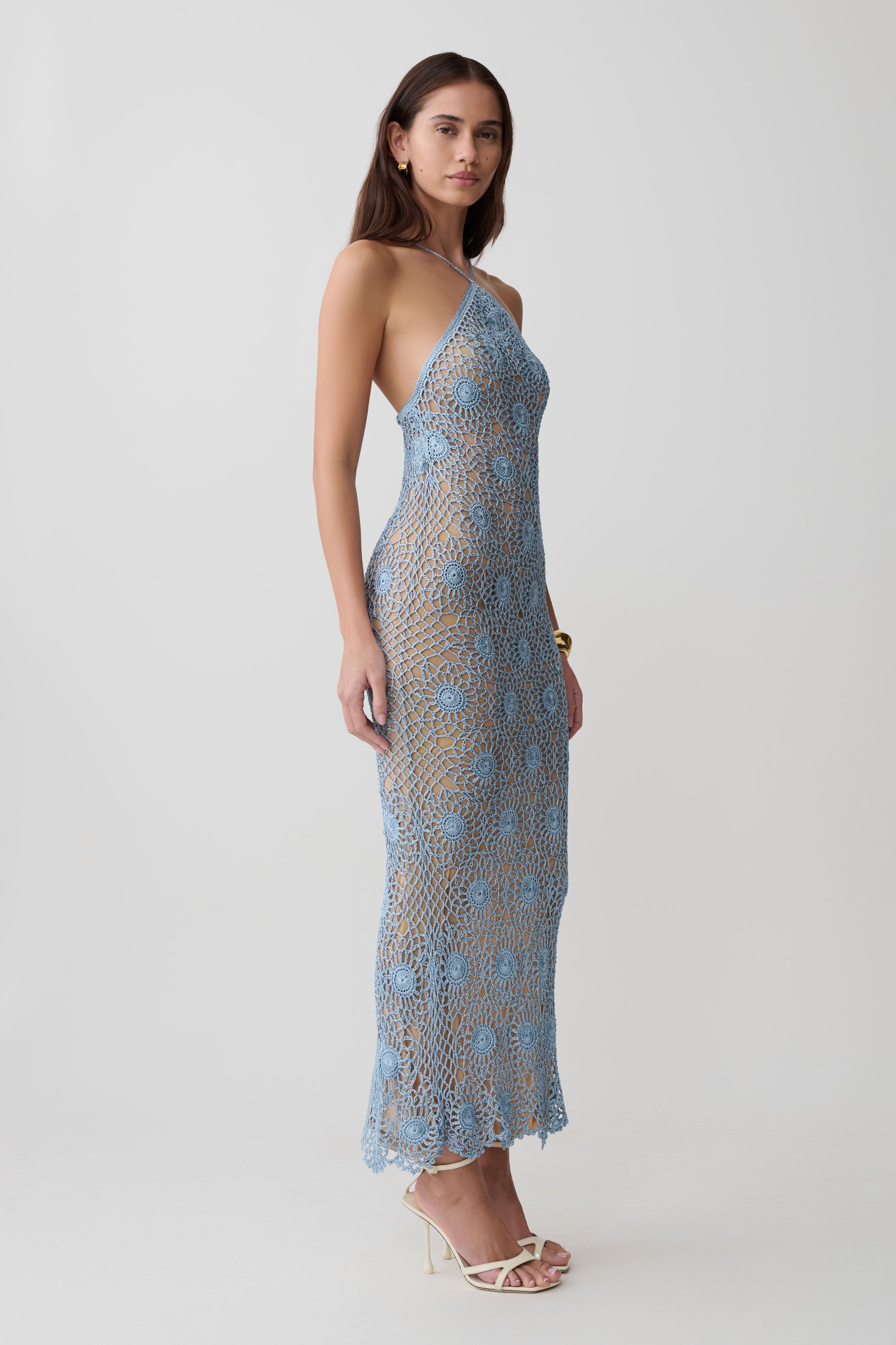 Sam Halter Hand Crochet Maxi Dress - Periwinkle - Image 5