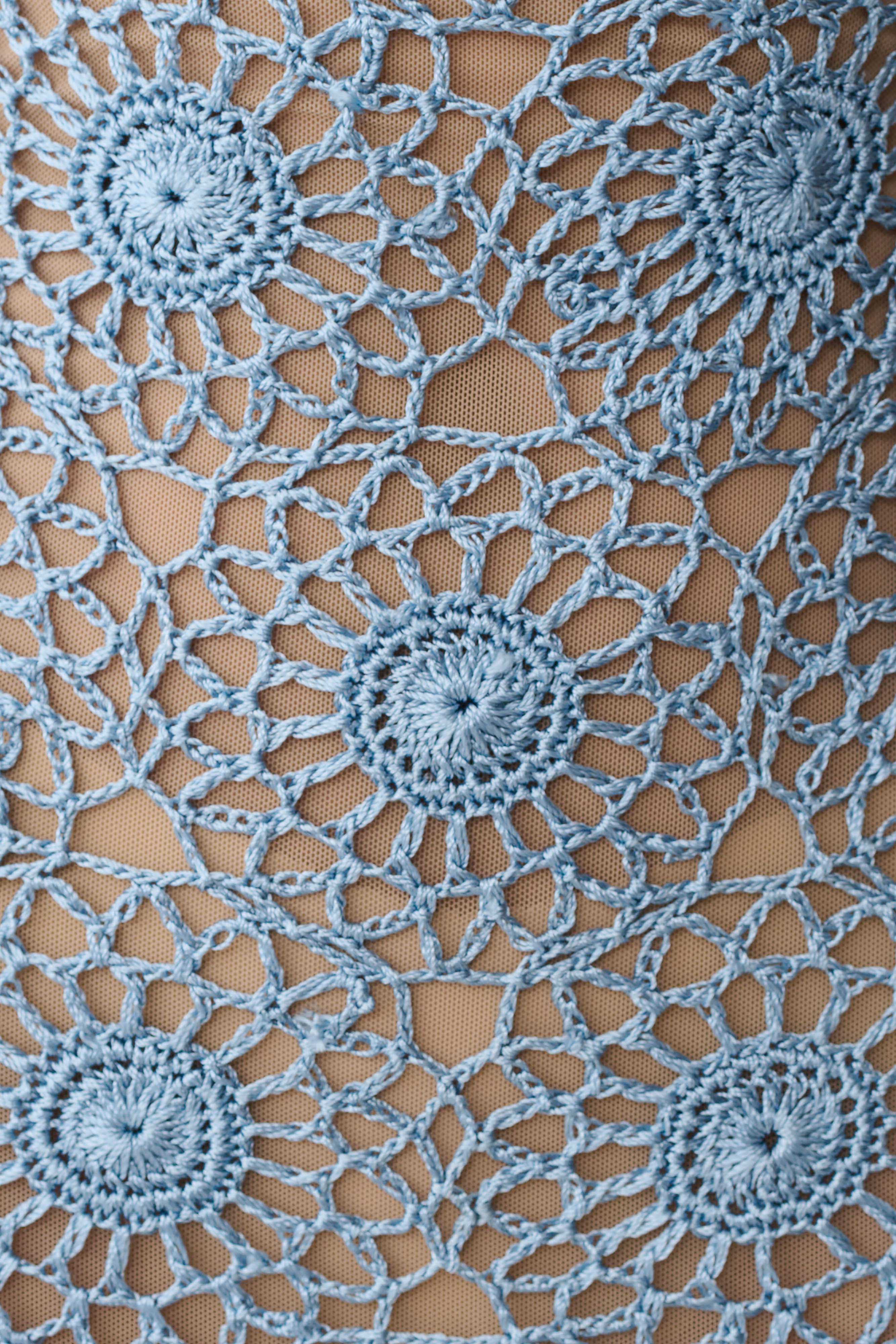 Sam Halter Hand Crochet Maxi Dress - Periwinkle - Image 4