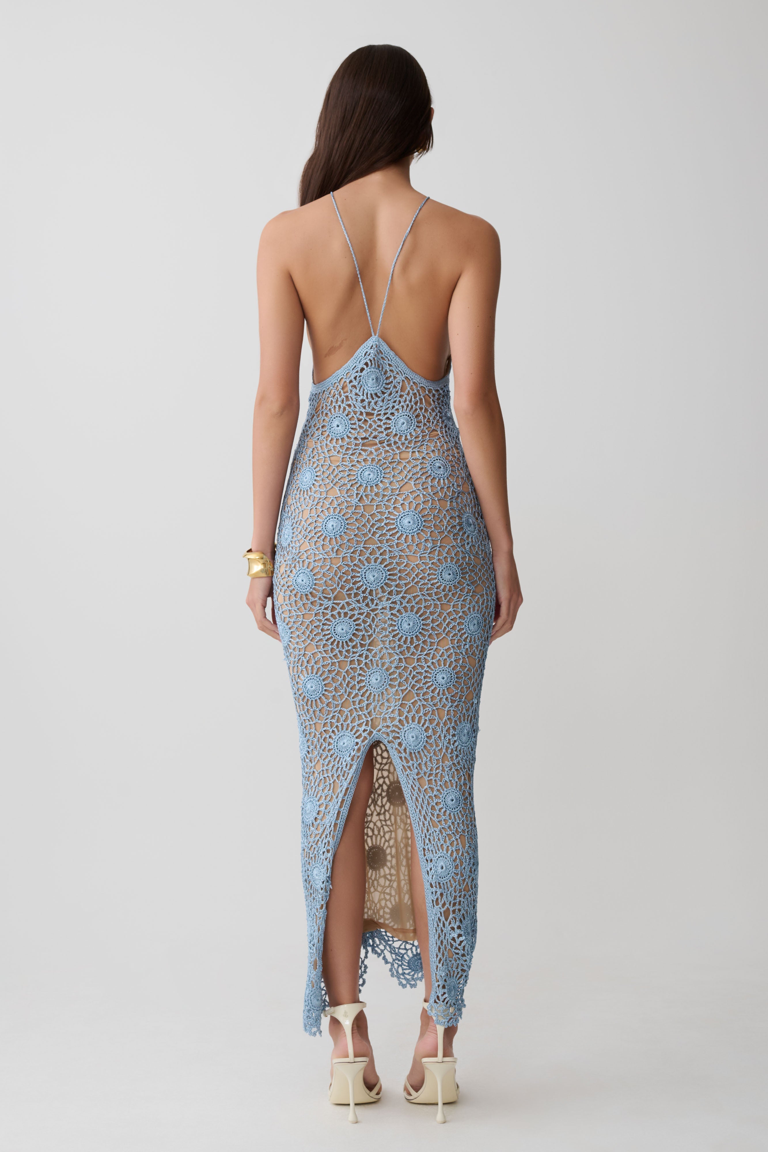 Alternative view of Sam Halter Hand Crochet Maxi Dress - Periwinkle