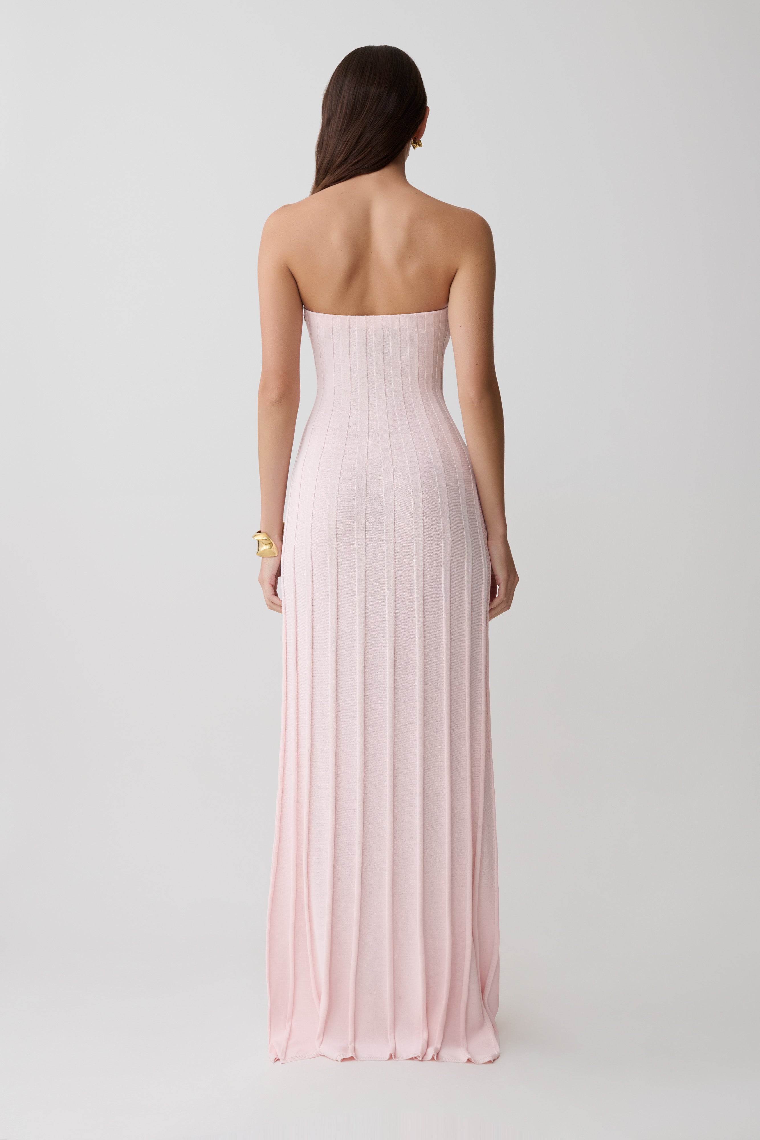 Alternative view of Pia Ribbed Strapless Maxi Dress - Baby Pink