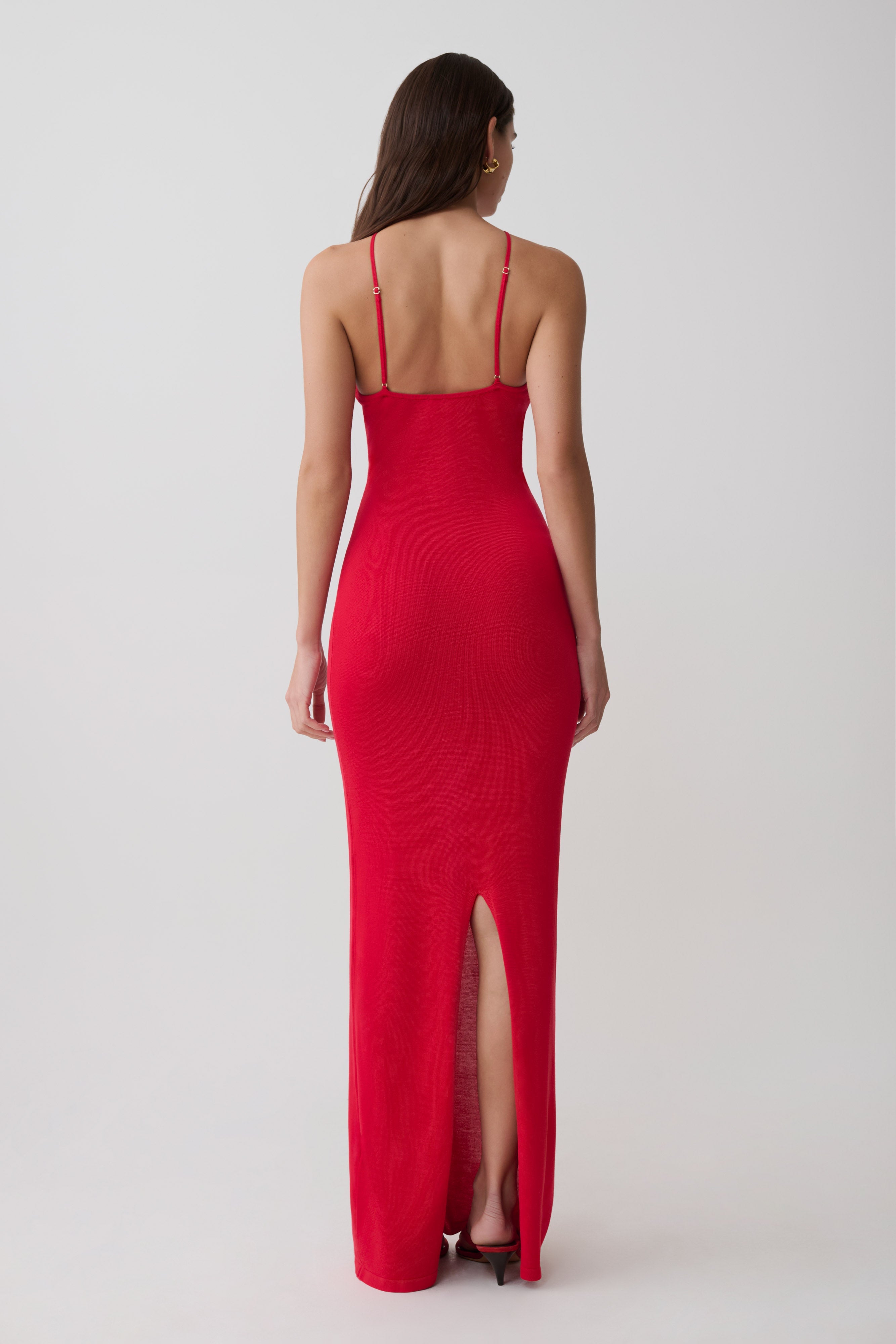 Alternative view of Ashtin Cross Front Knit Maxi Dress - Red
