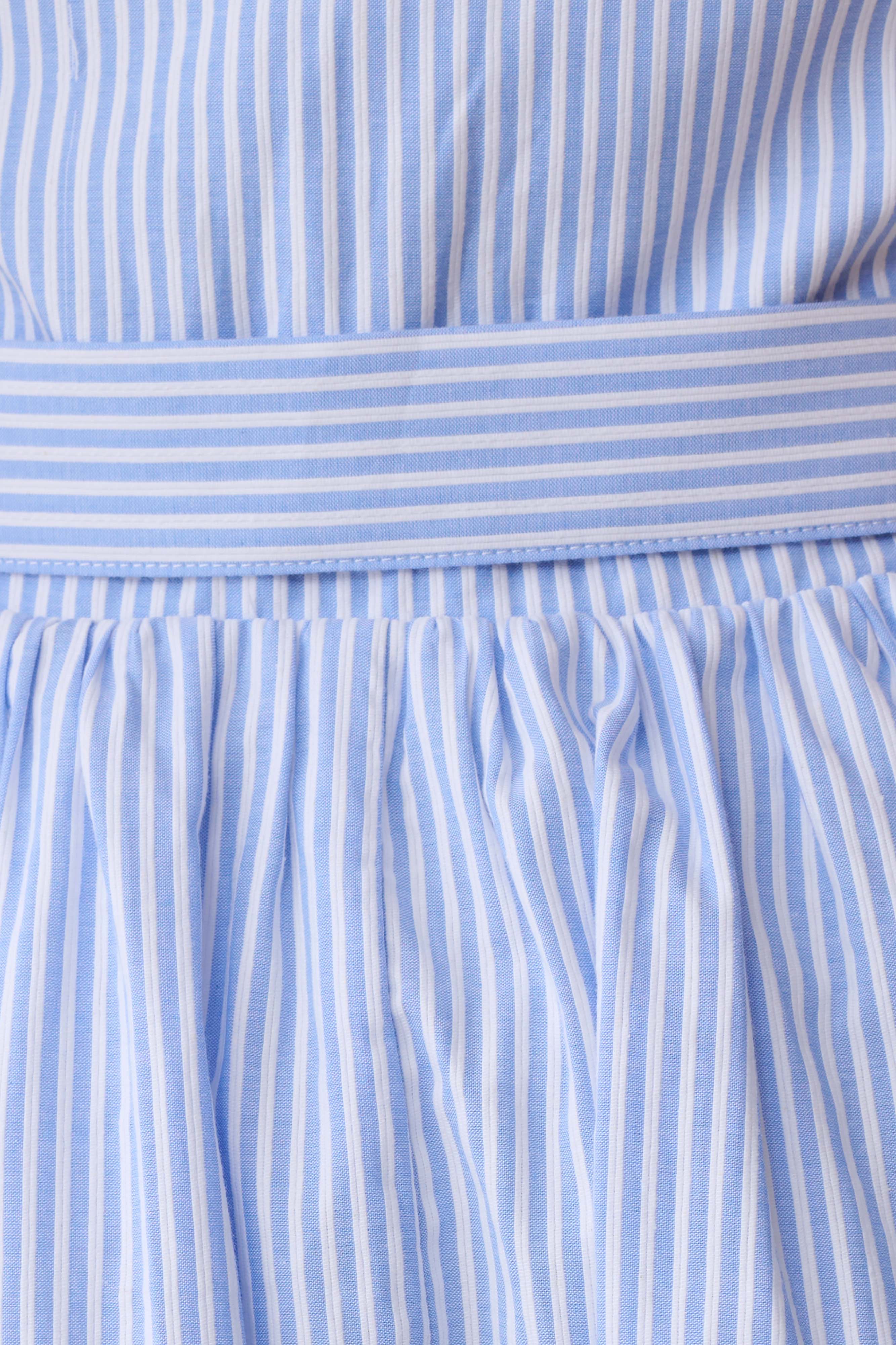 Cindy Collared Midi Dress - Blue Pinstripe - Image 7