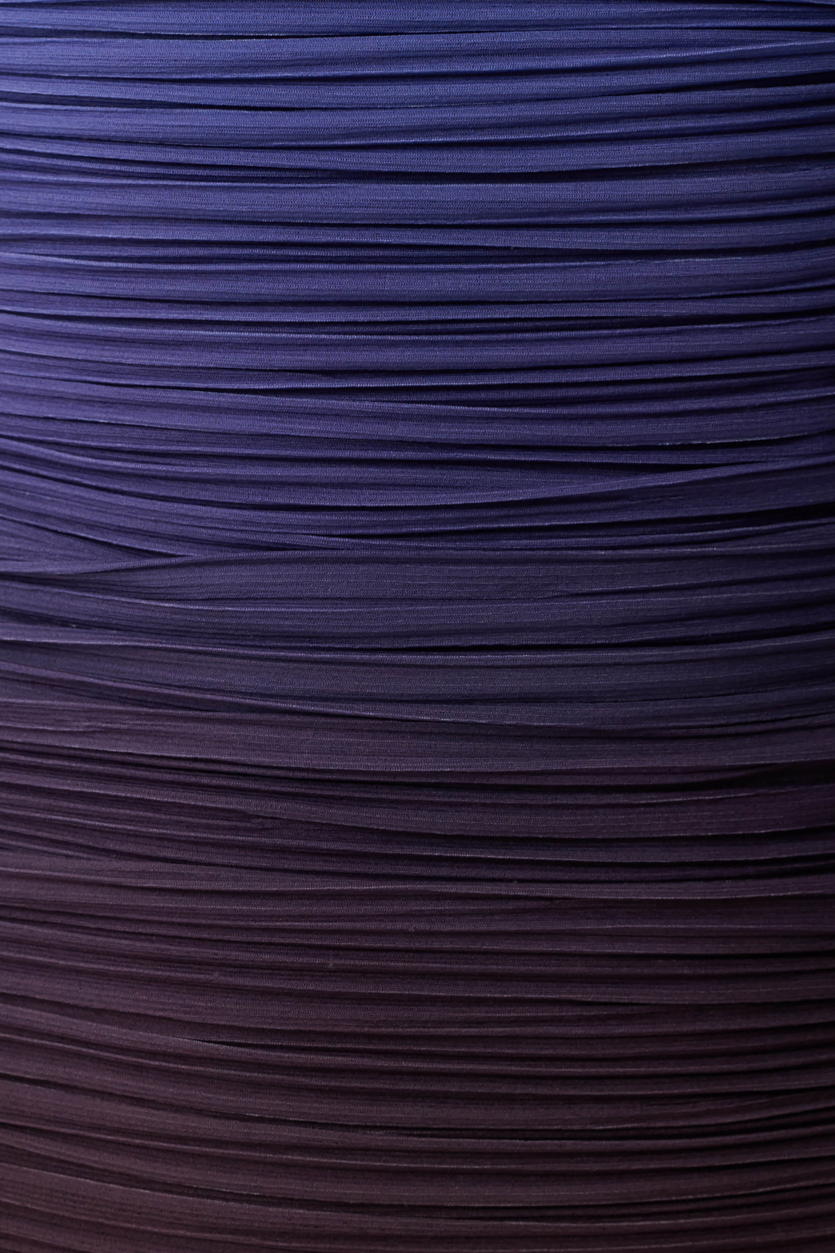Azizi Pleated Halter Midi Dress - Chocolate & Blue Ombre Print - Image 5