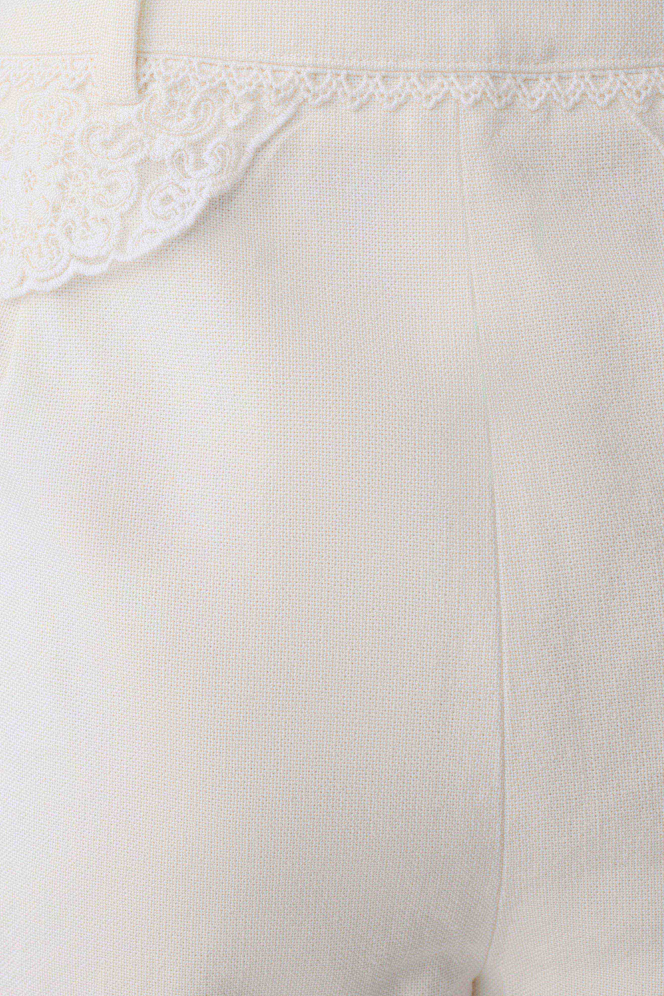 Melody Linen Short With Lace - White - Image 7
