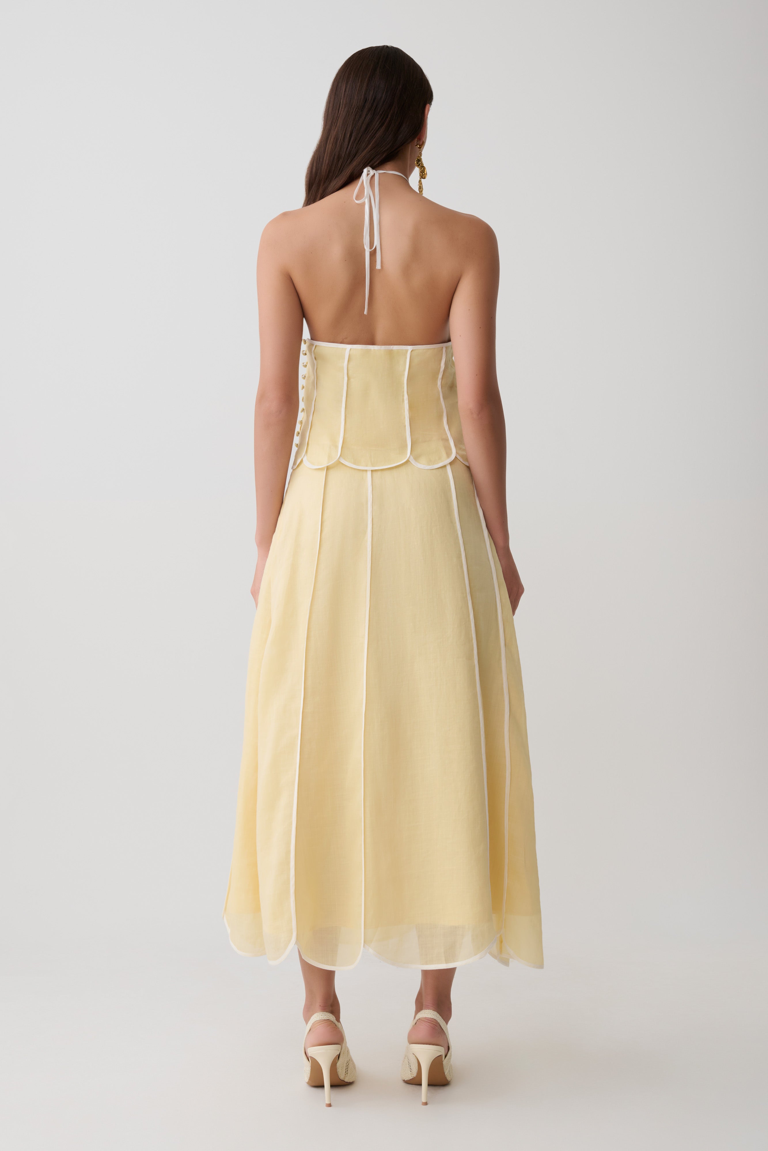 Alternative view of Georgia Panelled Midi Skirt - Butter