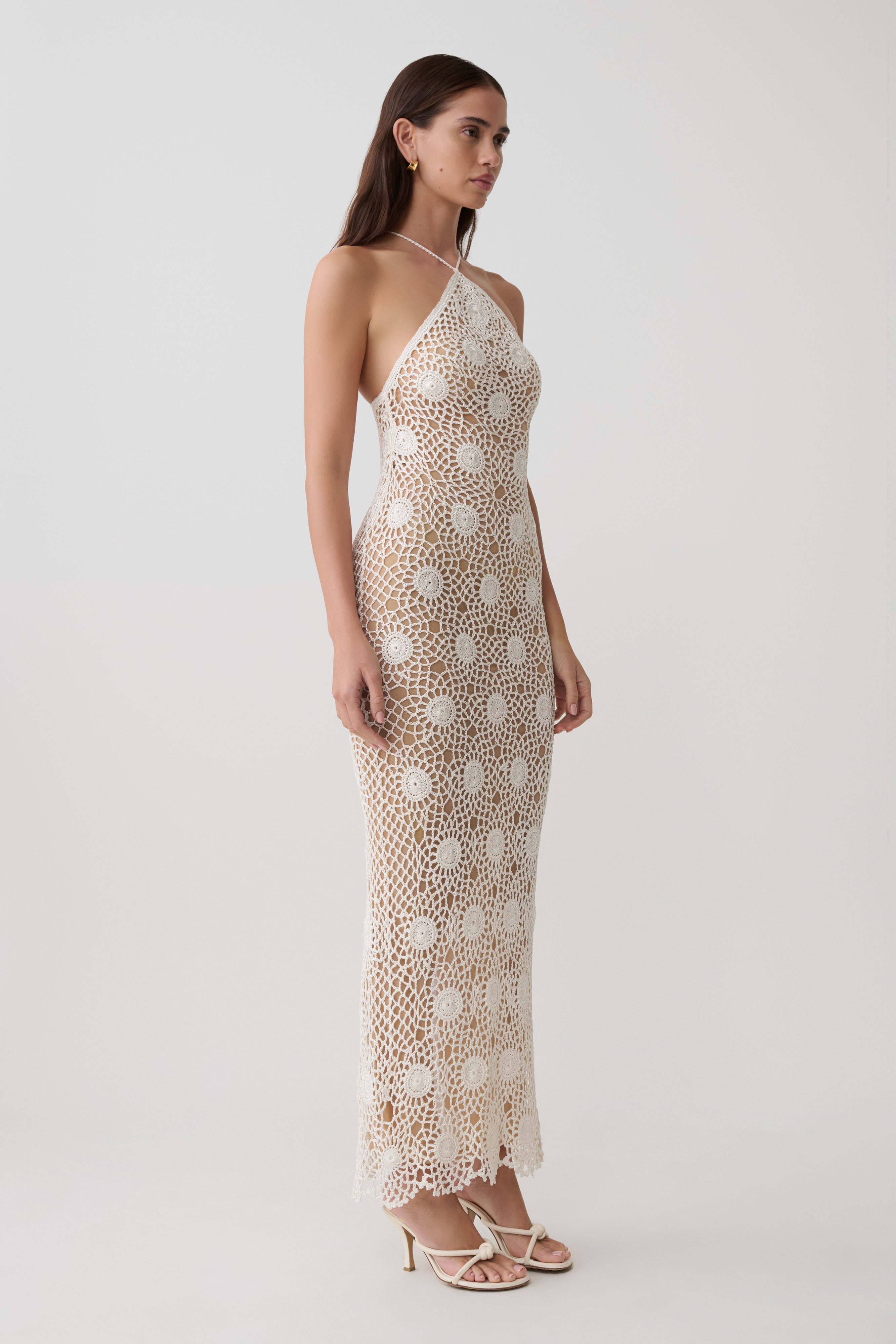 Sam Halter Hand Crochet Maxi Dress - Ivory - Image 4