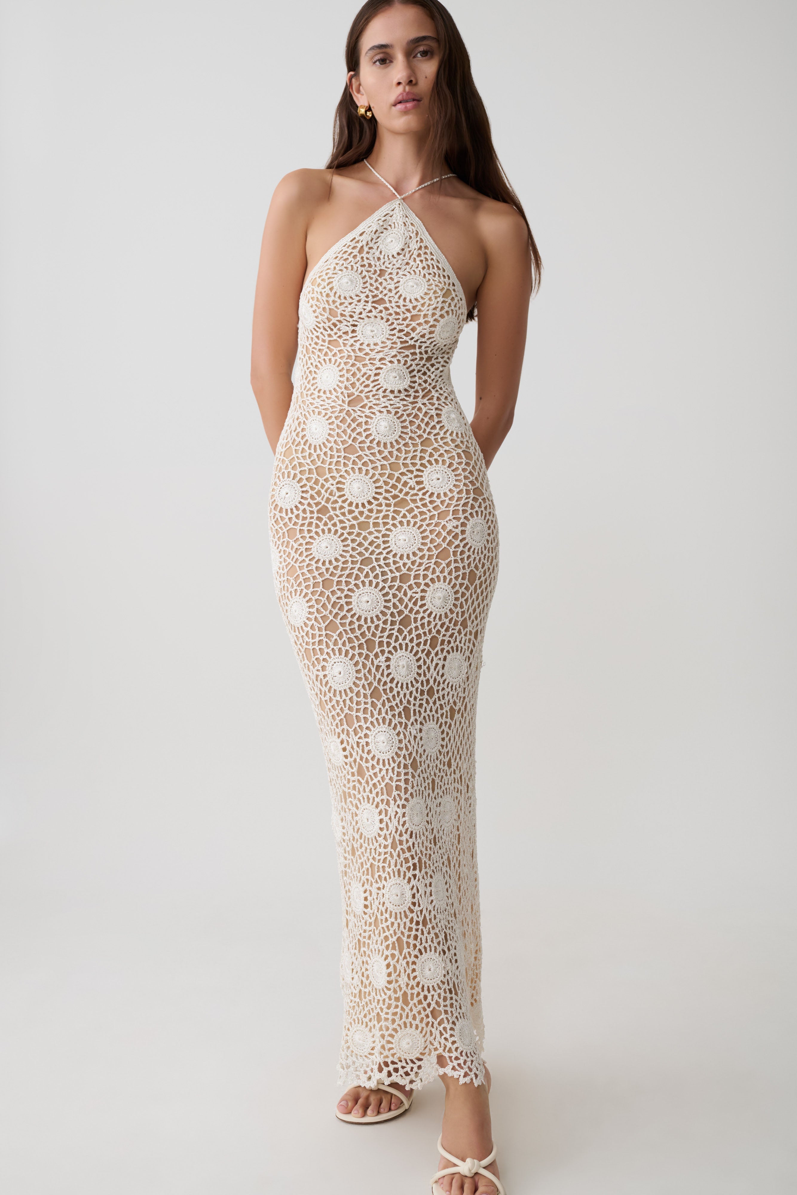 Sam Halter Hand Crochet Maxi Dress - Ivory - Image 3