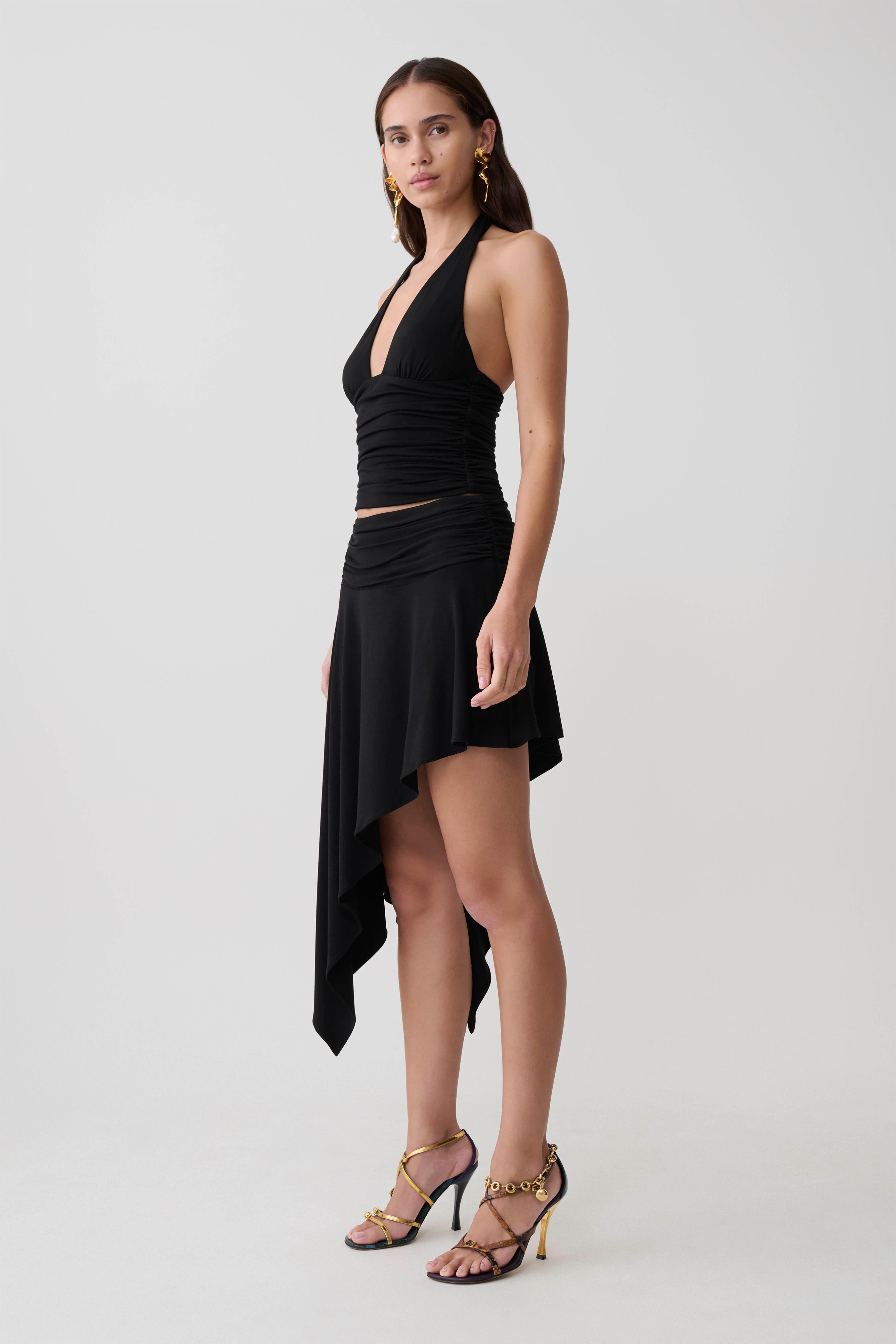 Peregrine Modal Gathered Halter Top - Black - Image 4