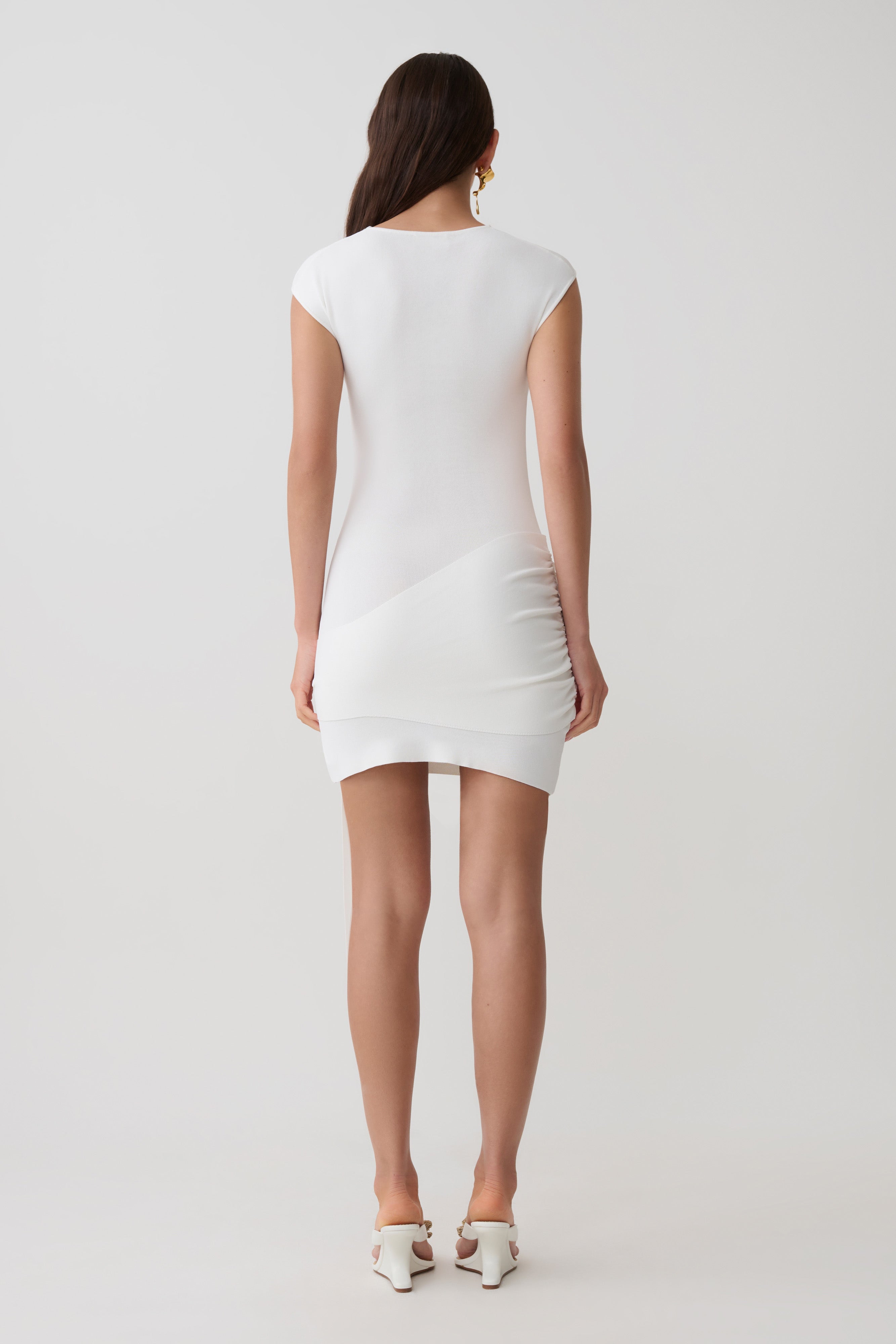 Alternative view of Freida Knit Mini Dress With Sash - Ivory