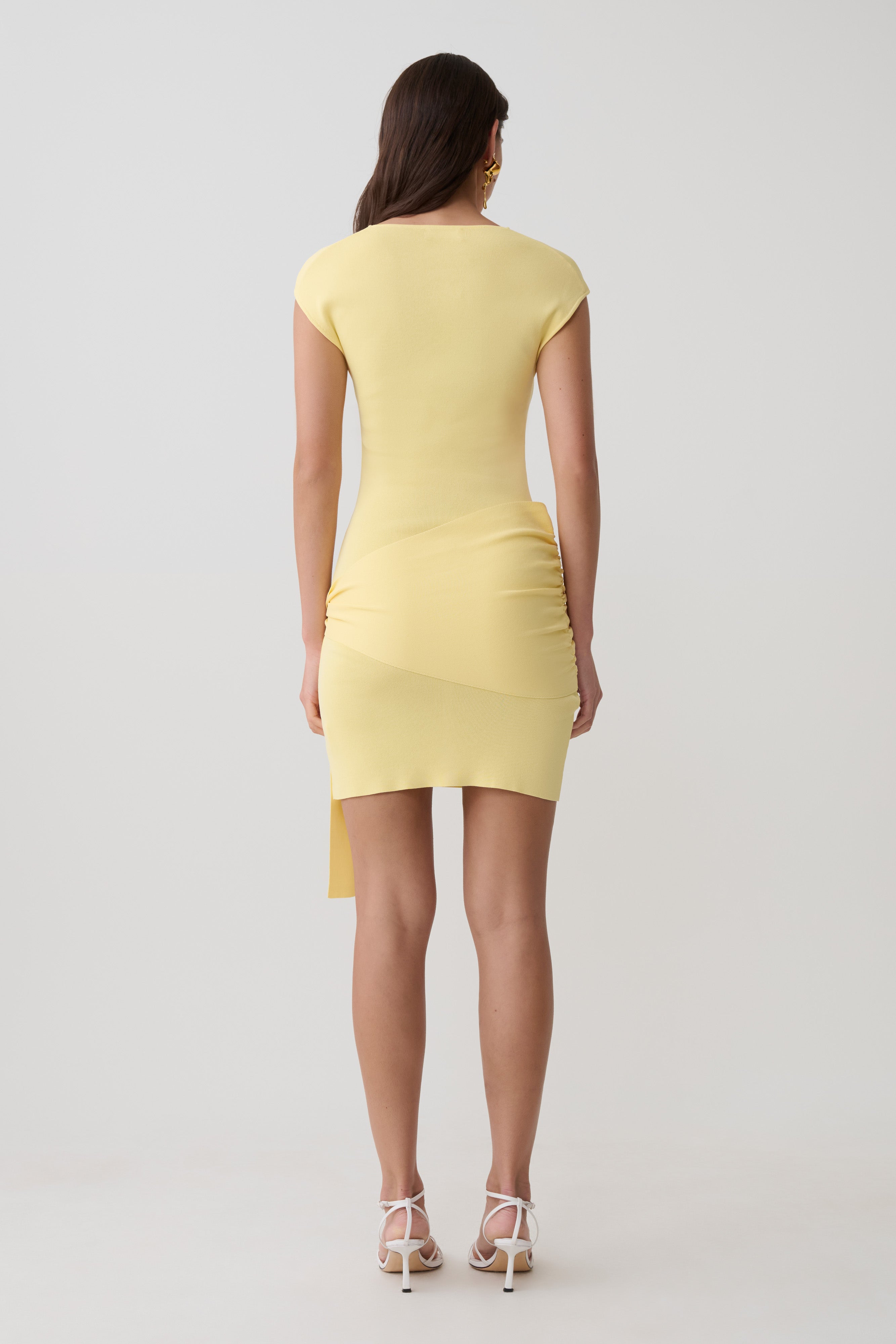 Alternative view of Freida Knit Mini Dress With Sash - Lemon