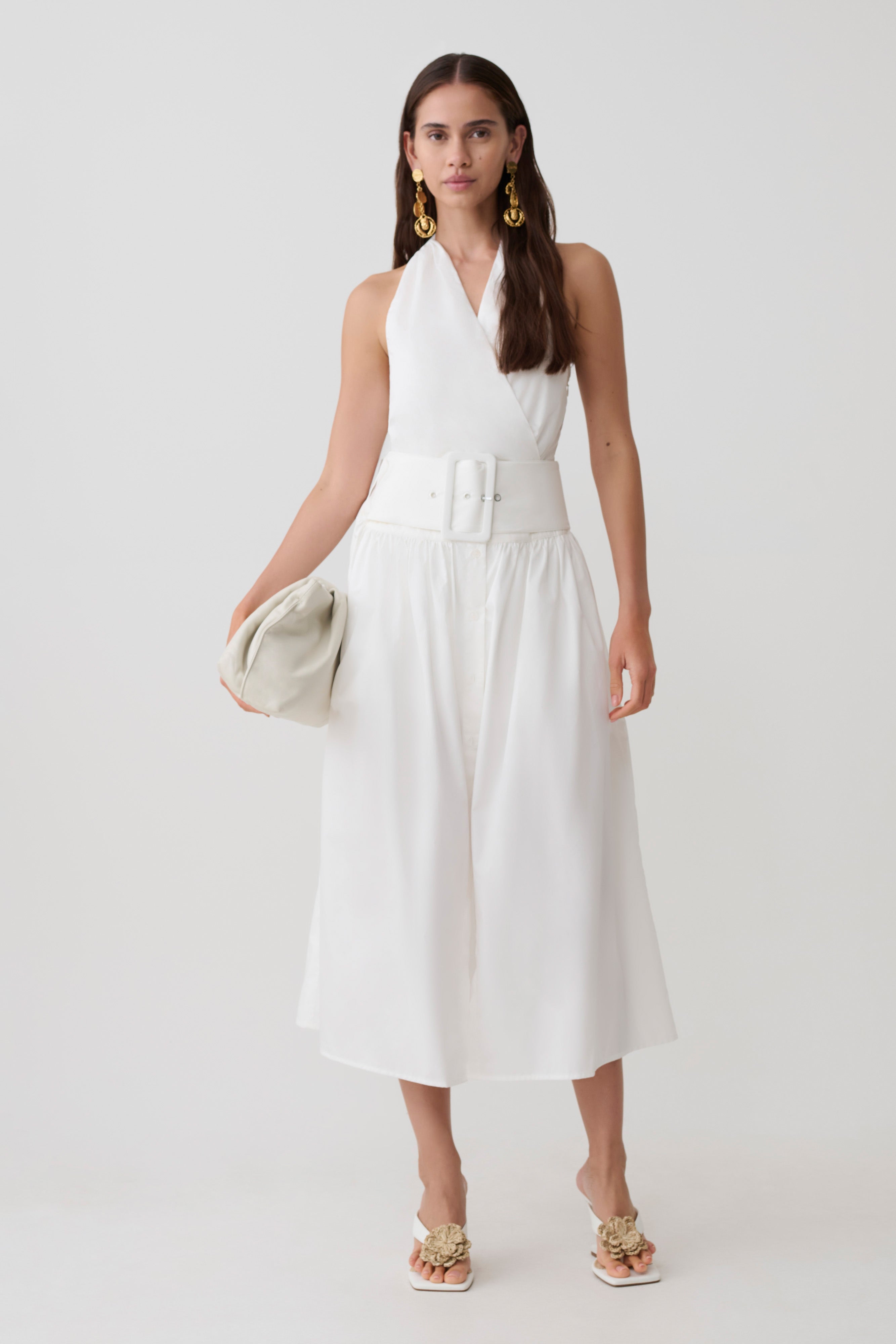 Emery Multi-Wear Cotton Midi Dress - White - Image 3