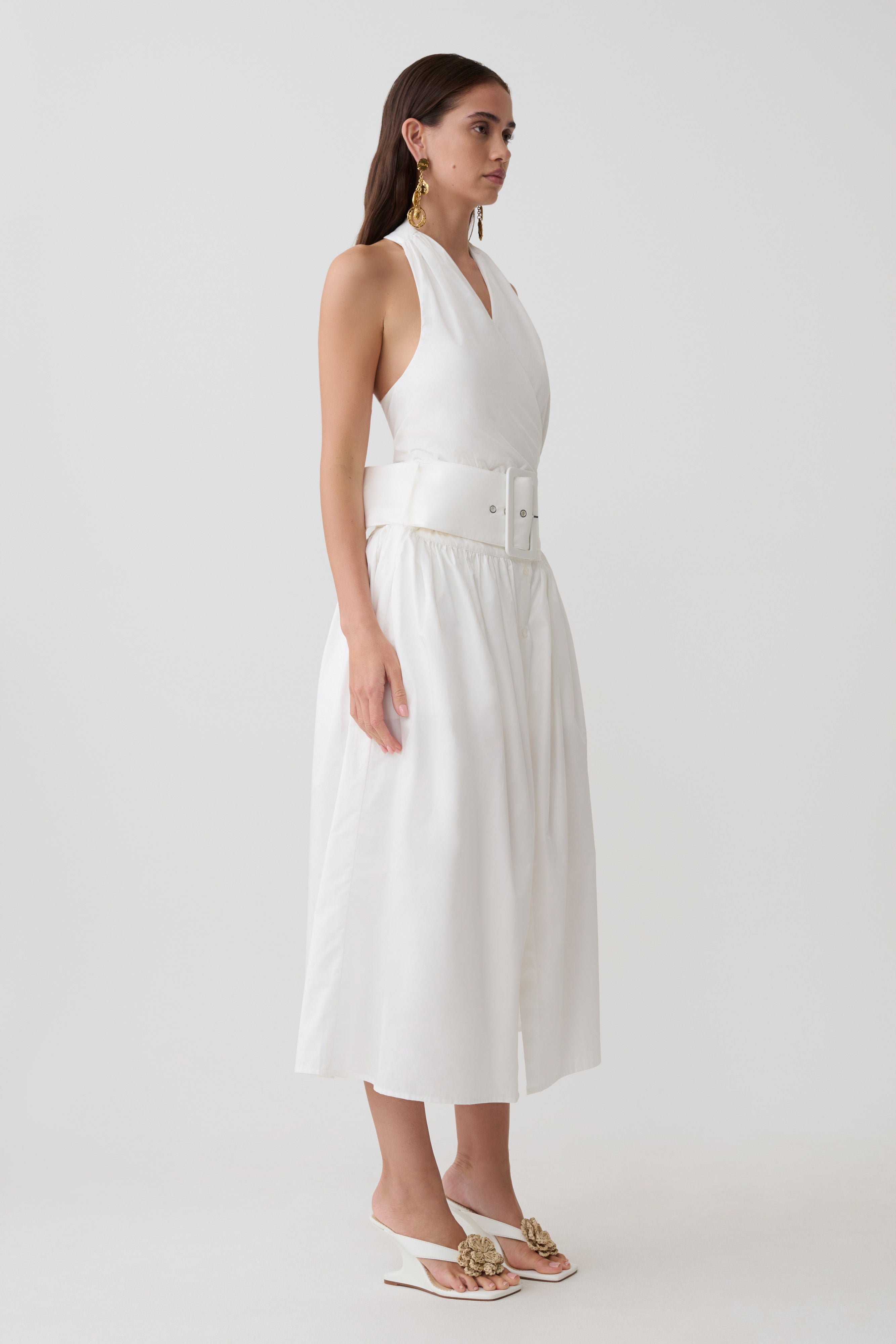 Emery Multi-Wear Cotton Midi Dress - White - Image 4