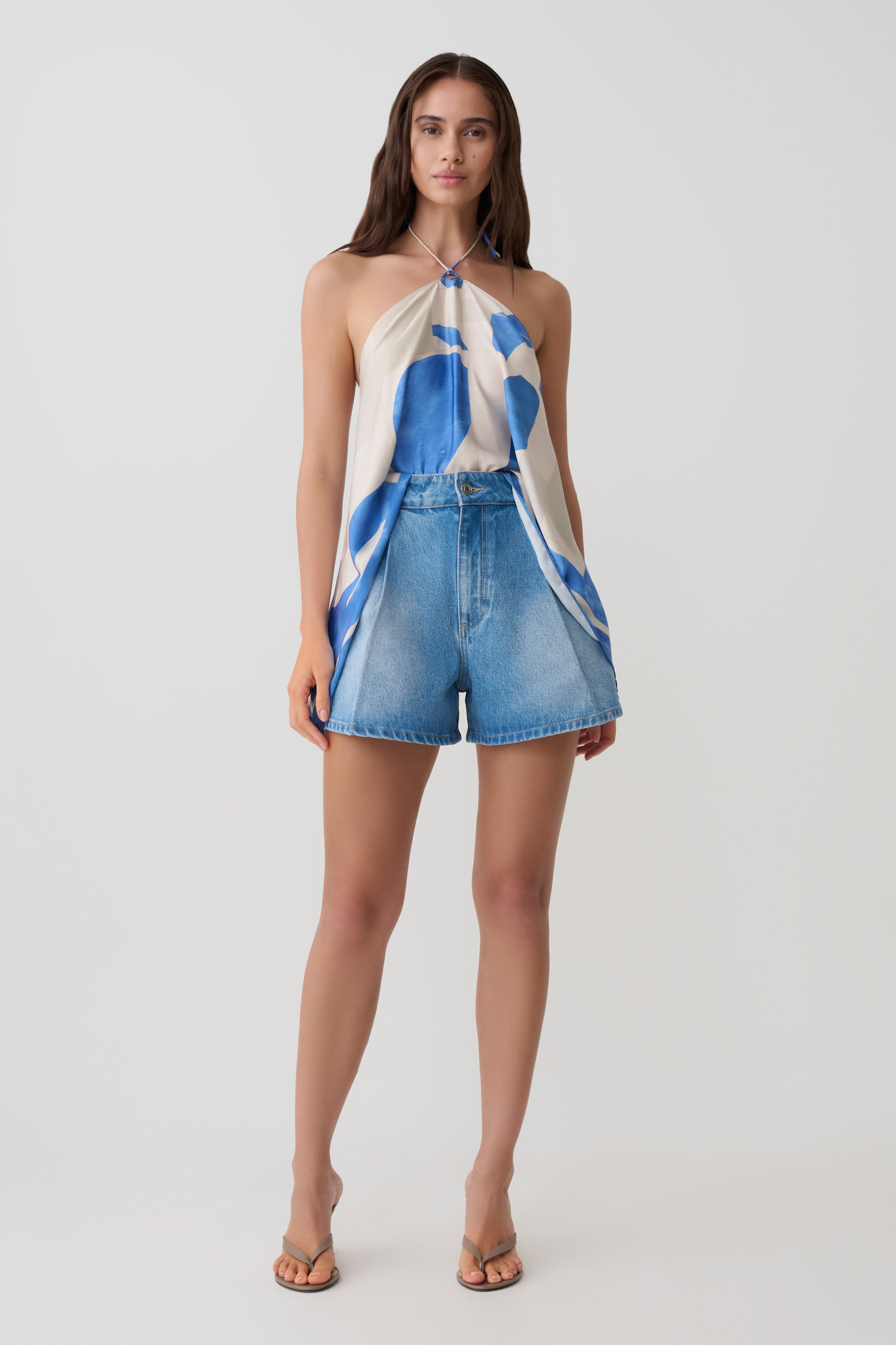 Jace A-Line Denim Shorts - Summer Blue - Image 4