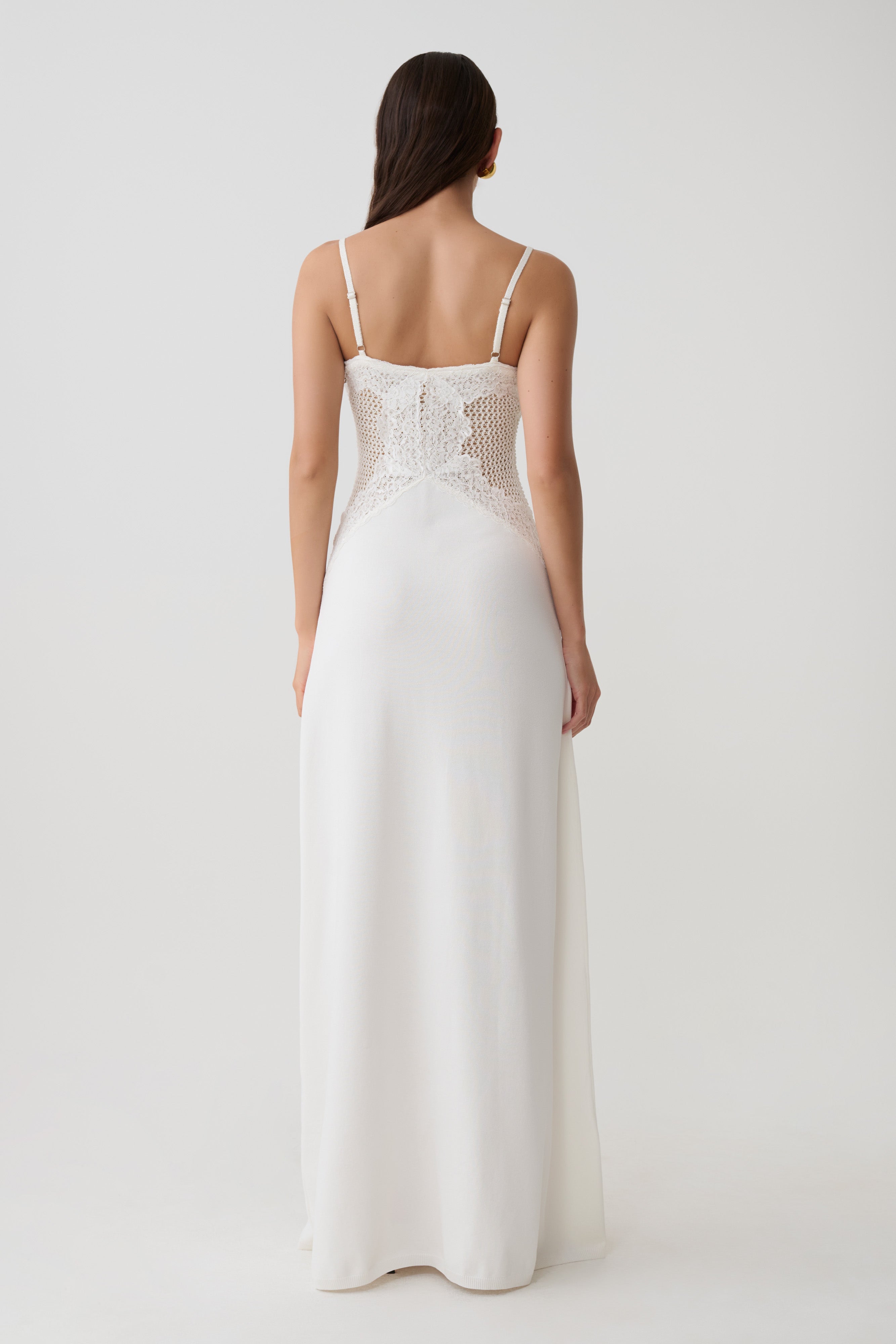 Alternative view of Bray Knit & Lace Maxi Dress - Ivory