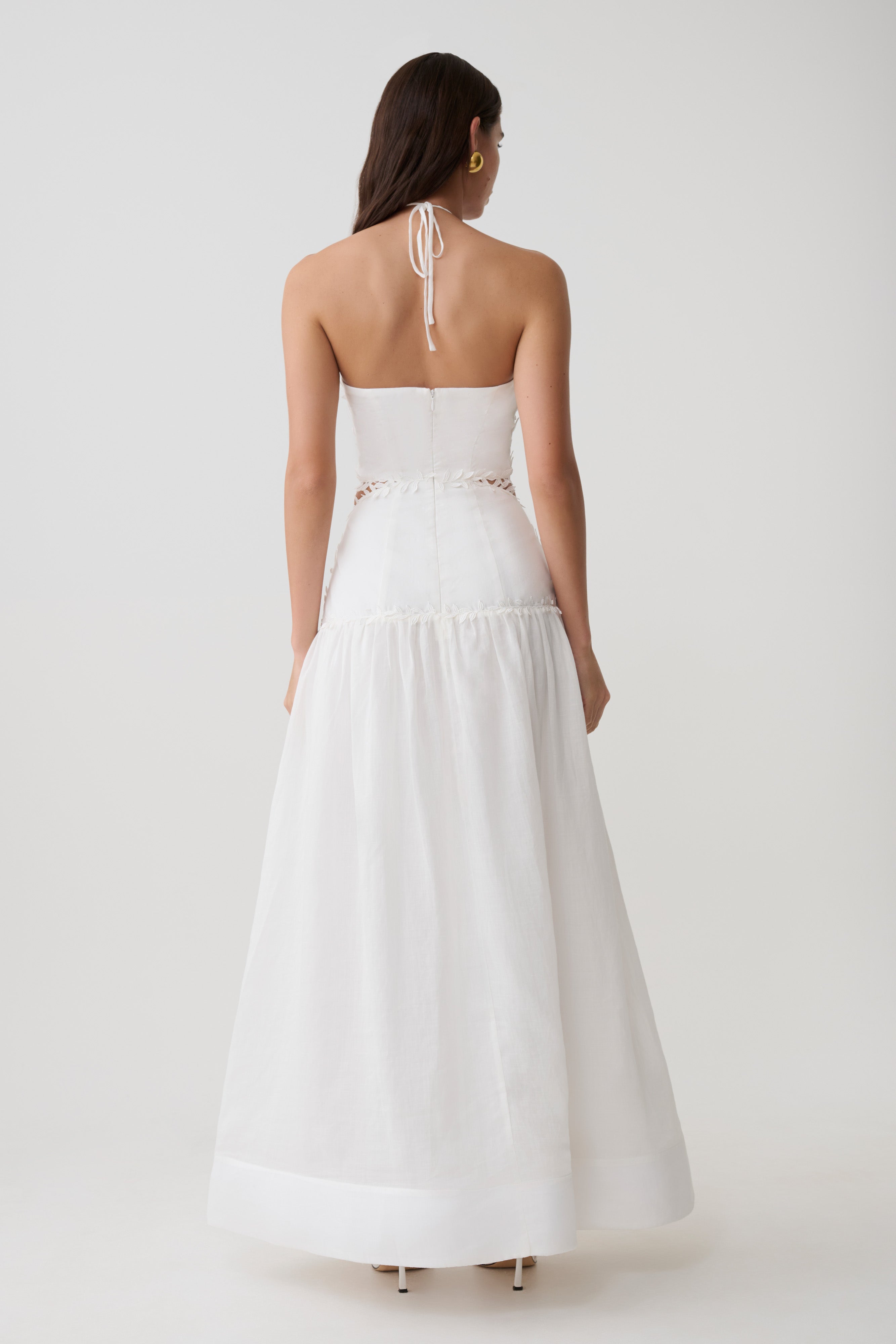 Alternative view of Fiona Linen Halter Maxi Dress - White