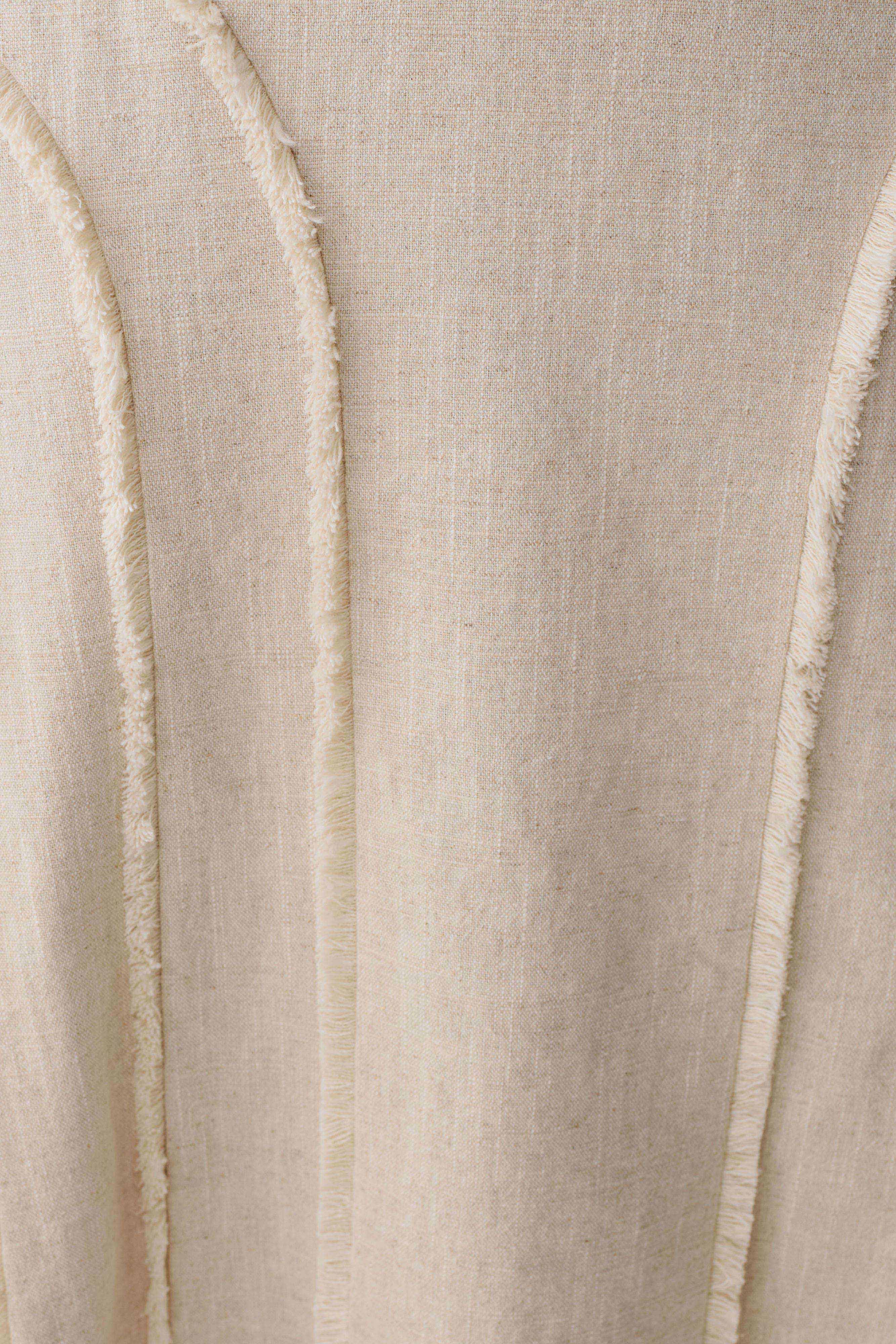 Annie Linen Frayed Midi Skirt - Natural - Image 7