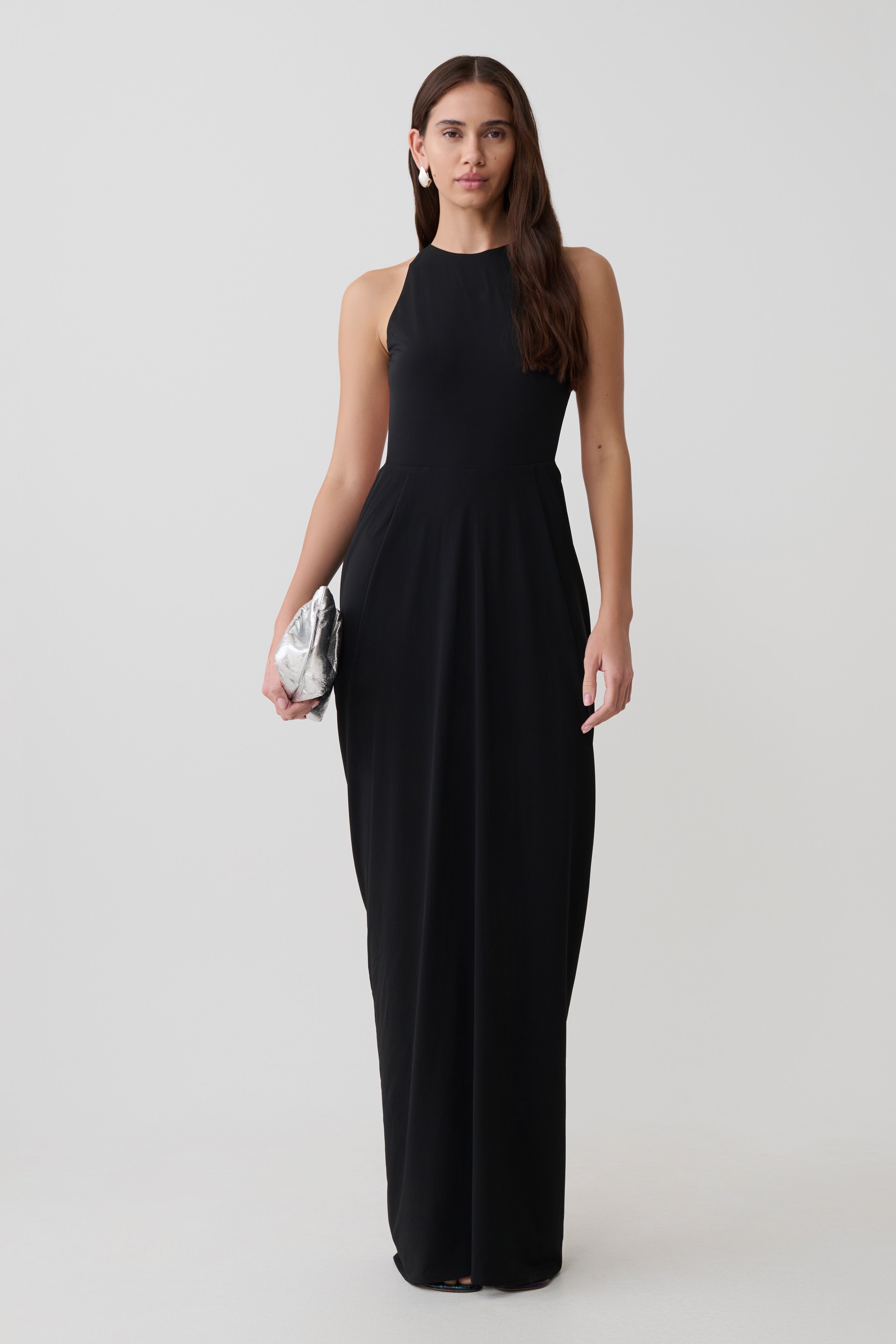 Bahari Low Back Halter Maxi Dress - Black - Image 8