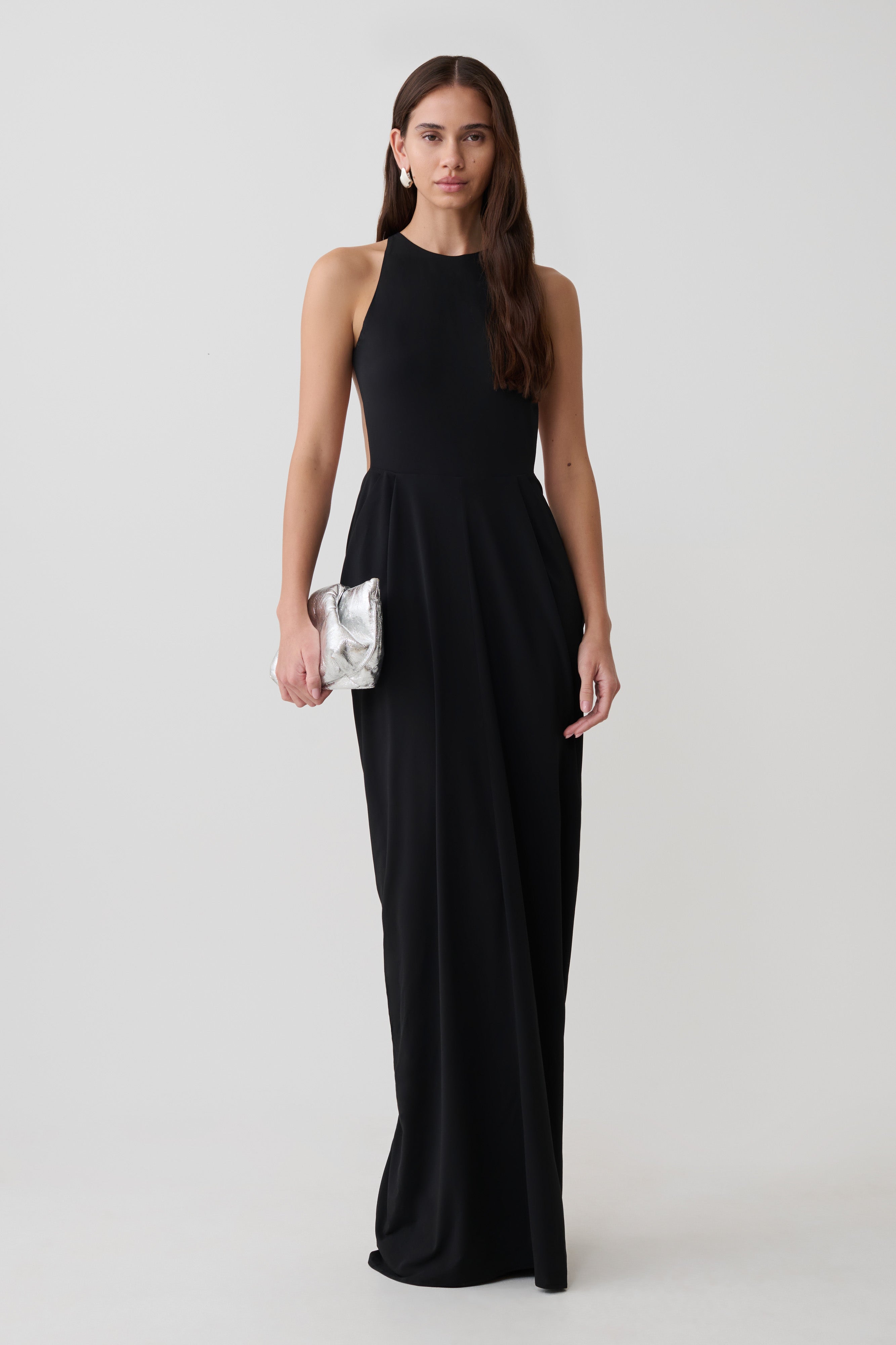 Bahari Low Back Halter Maxi Dress - Black - Image 4