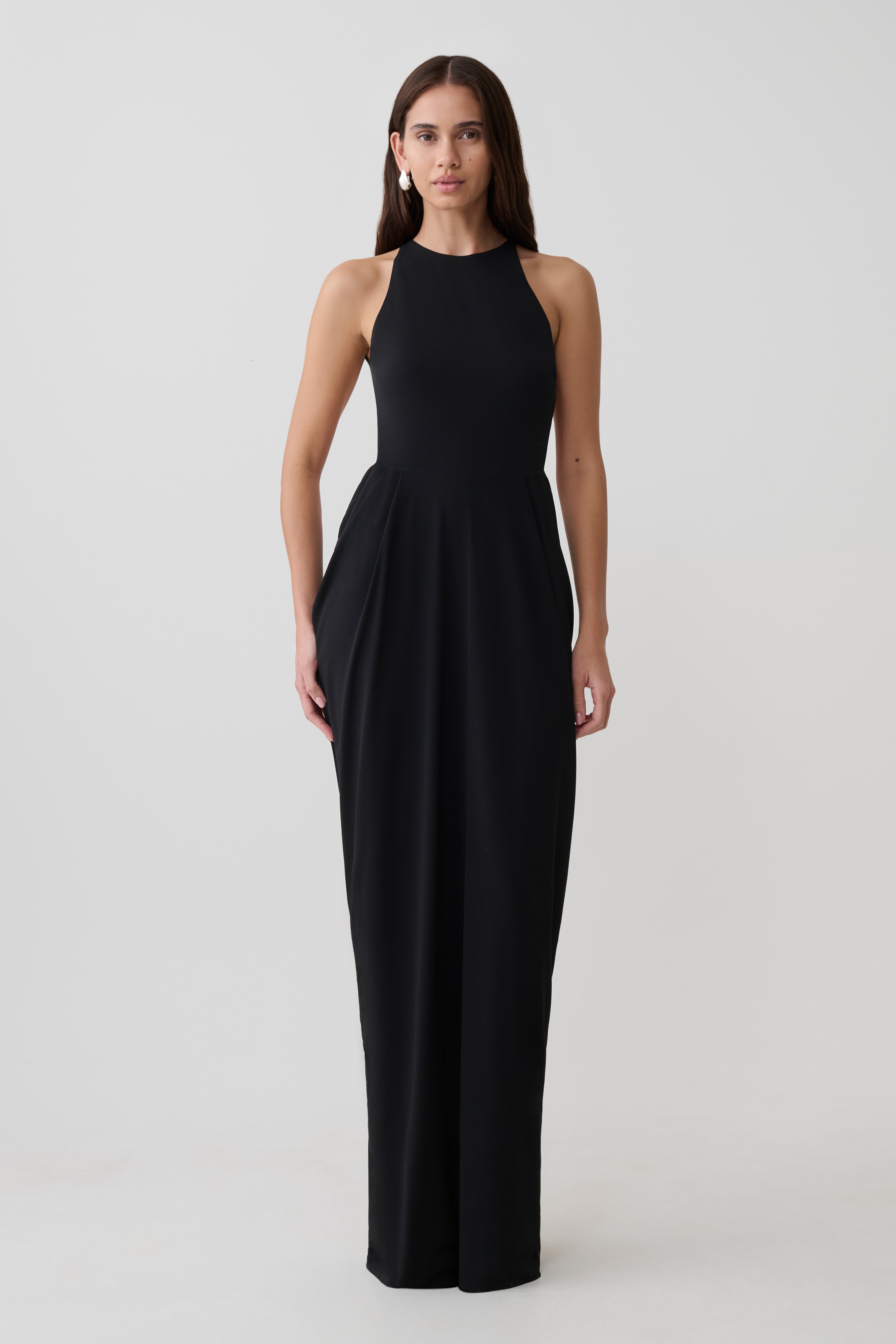 Bahari Low Back Halter Maxi Dress - Black - Image 6