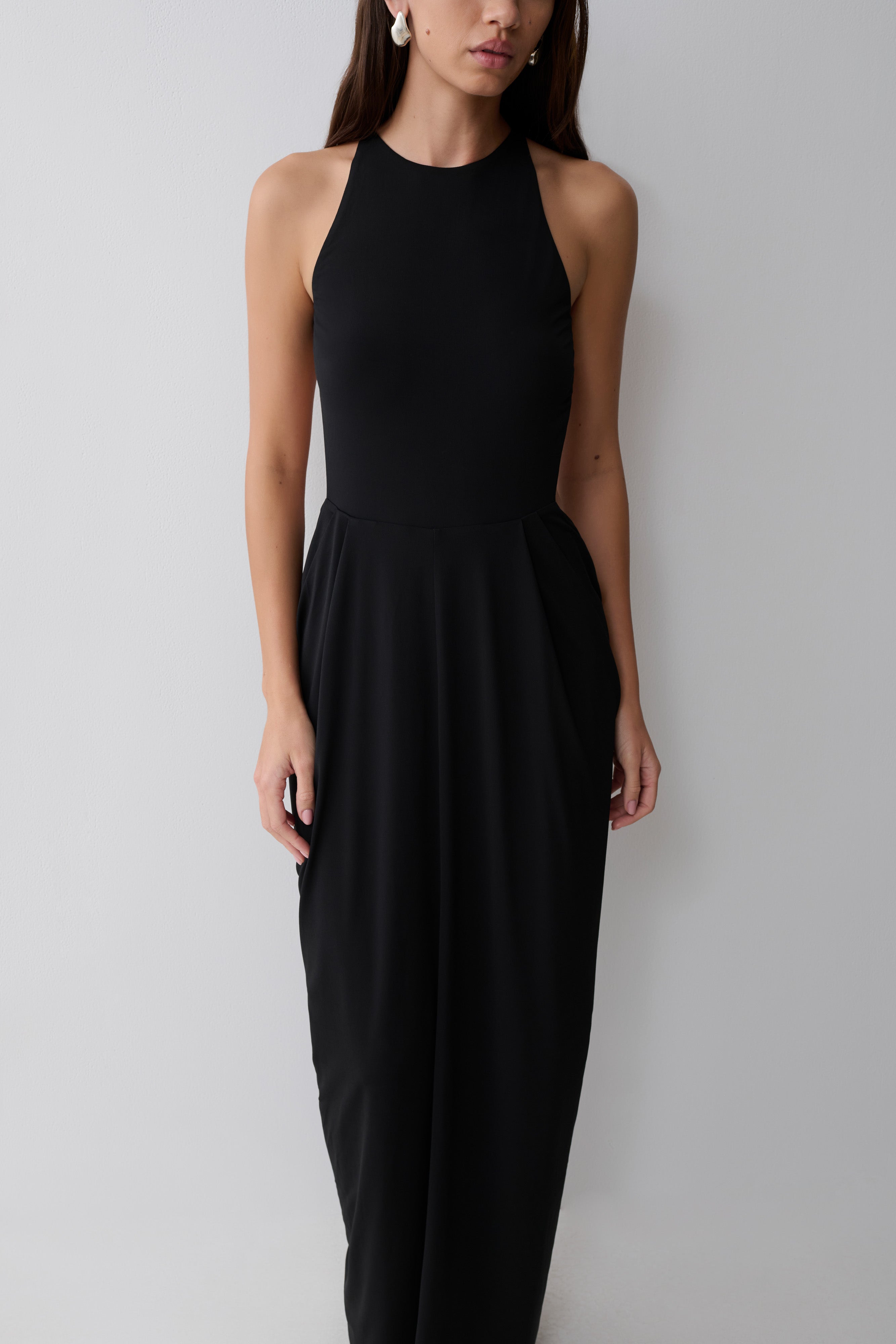 Bahari Low Back Halter Maxi Dress - Black - Image 5