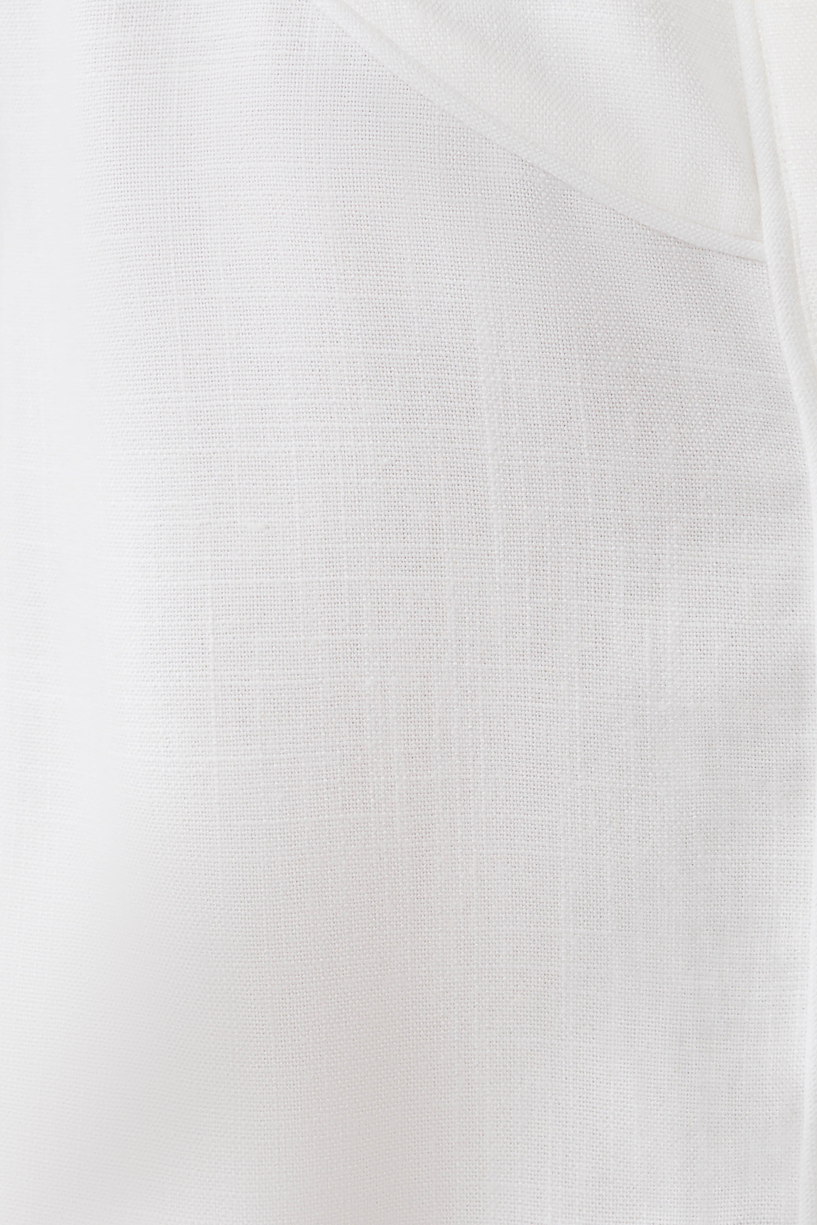 Selena Linen Short Sleeve Shirt - White - Image 9