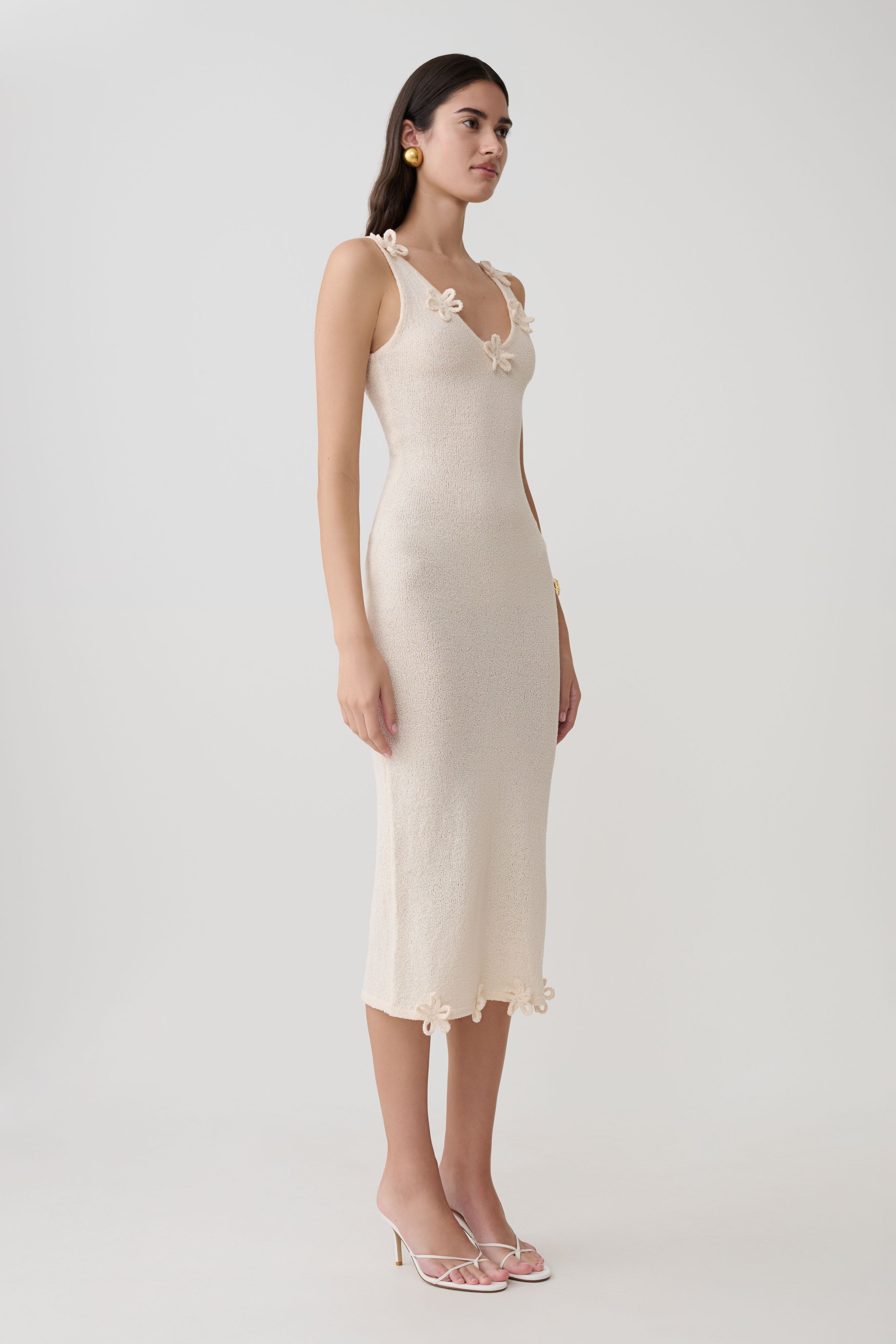Rachael Knit Midi Dress - Nude - Image 4