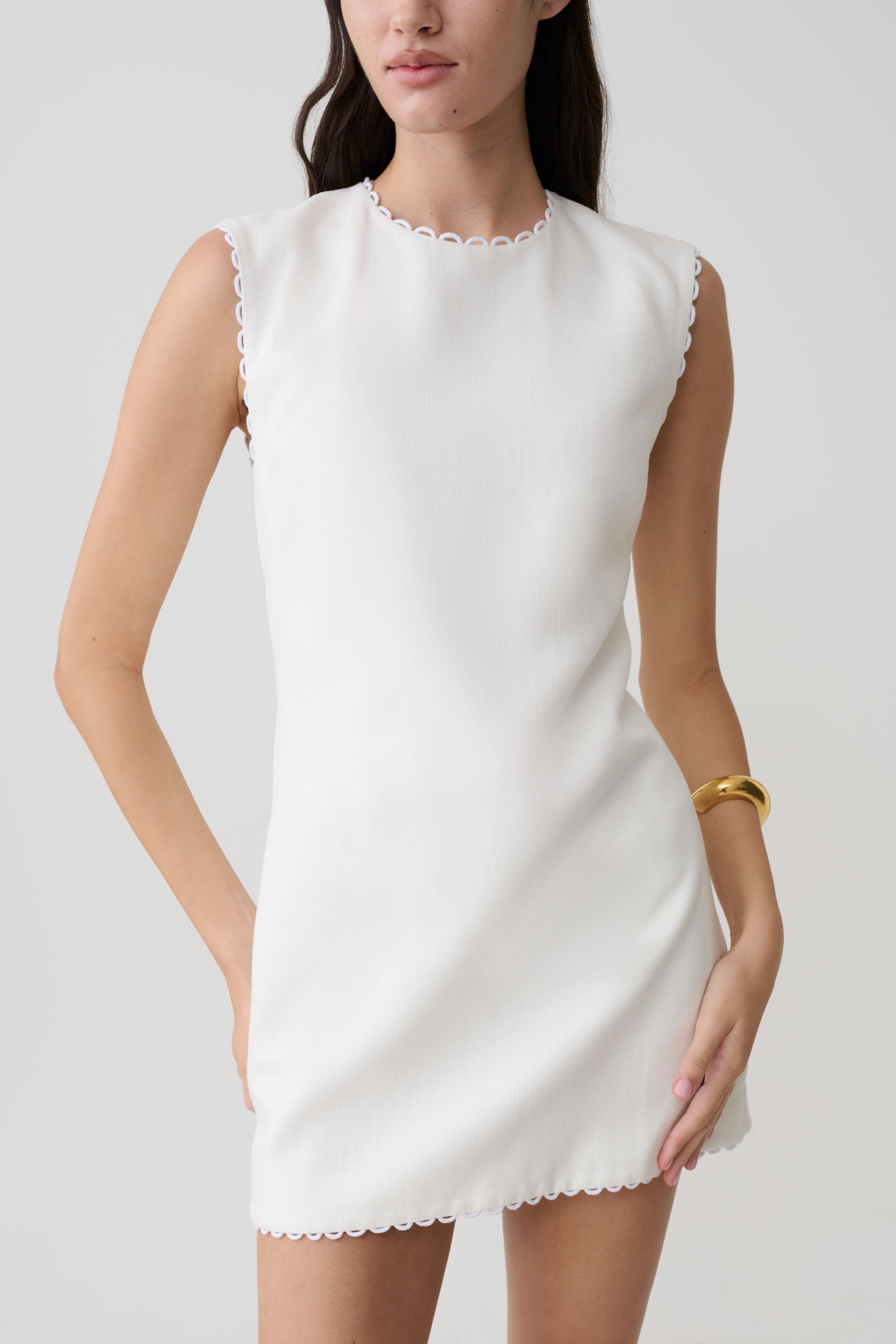 Antonella Linen Mini Dress - White