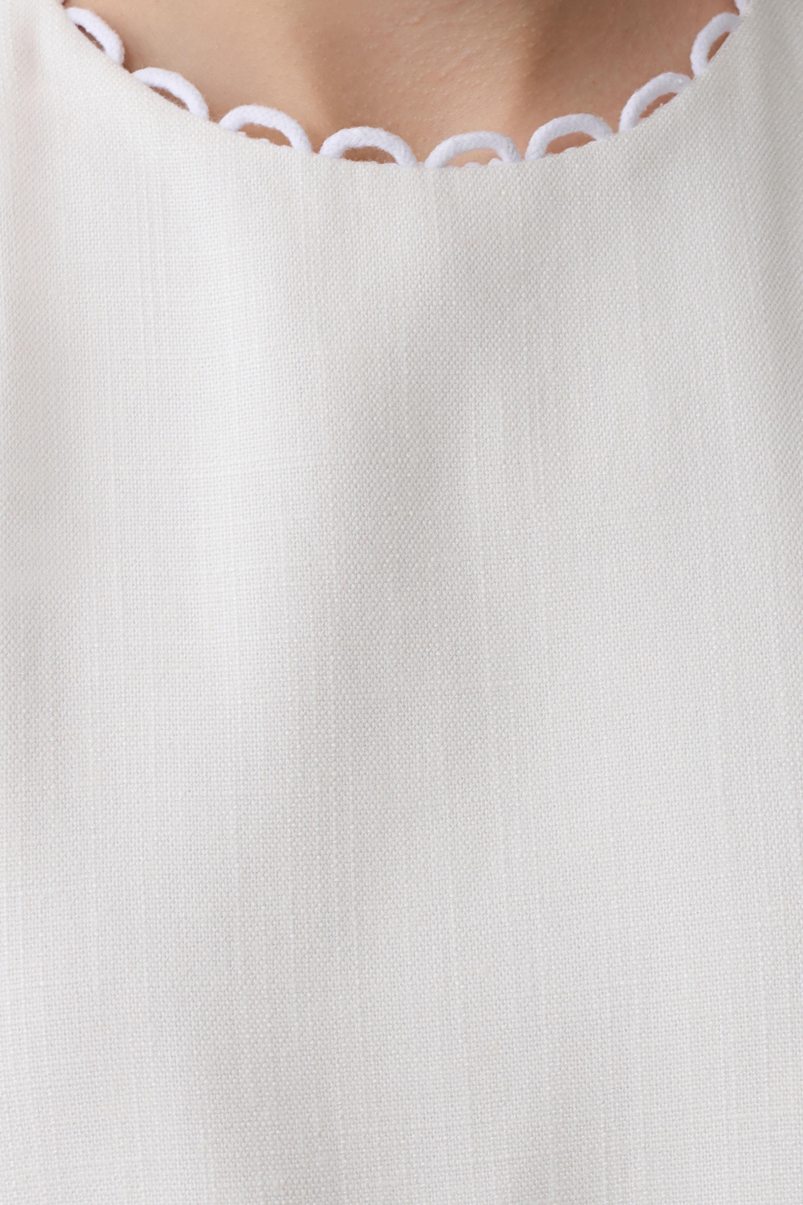 Antonella Linen Mini Dress - White - Image 7