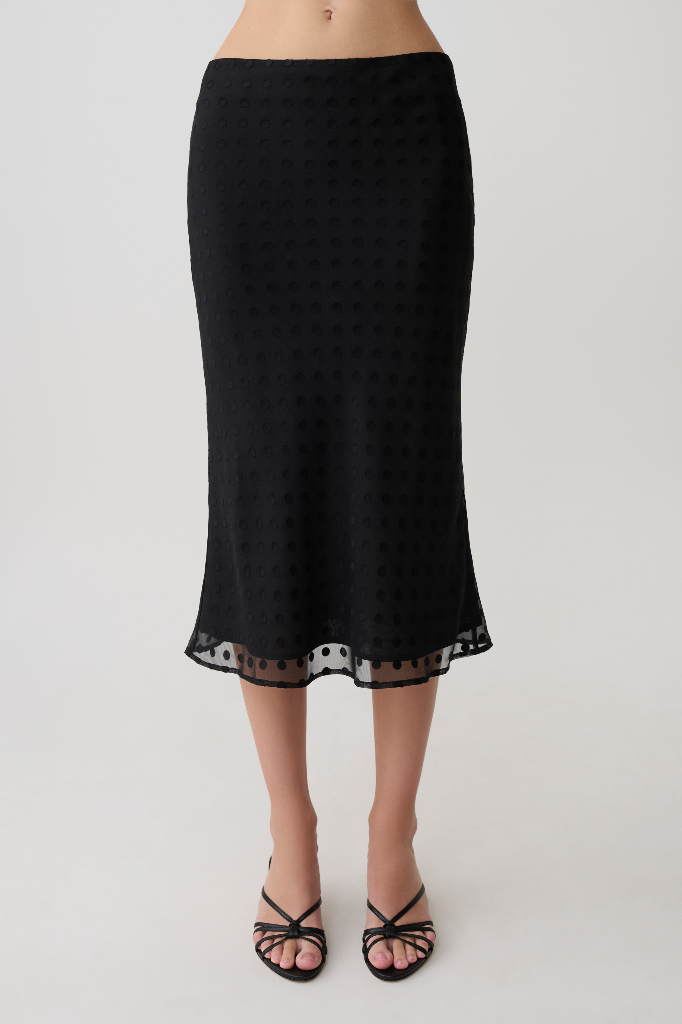 Lilah Devore Midi Skirt - Black - Image 7