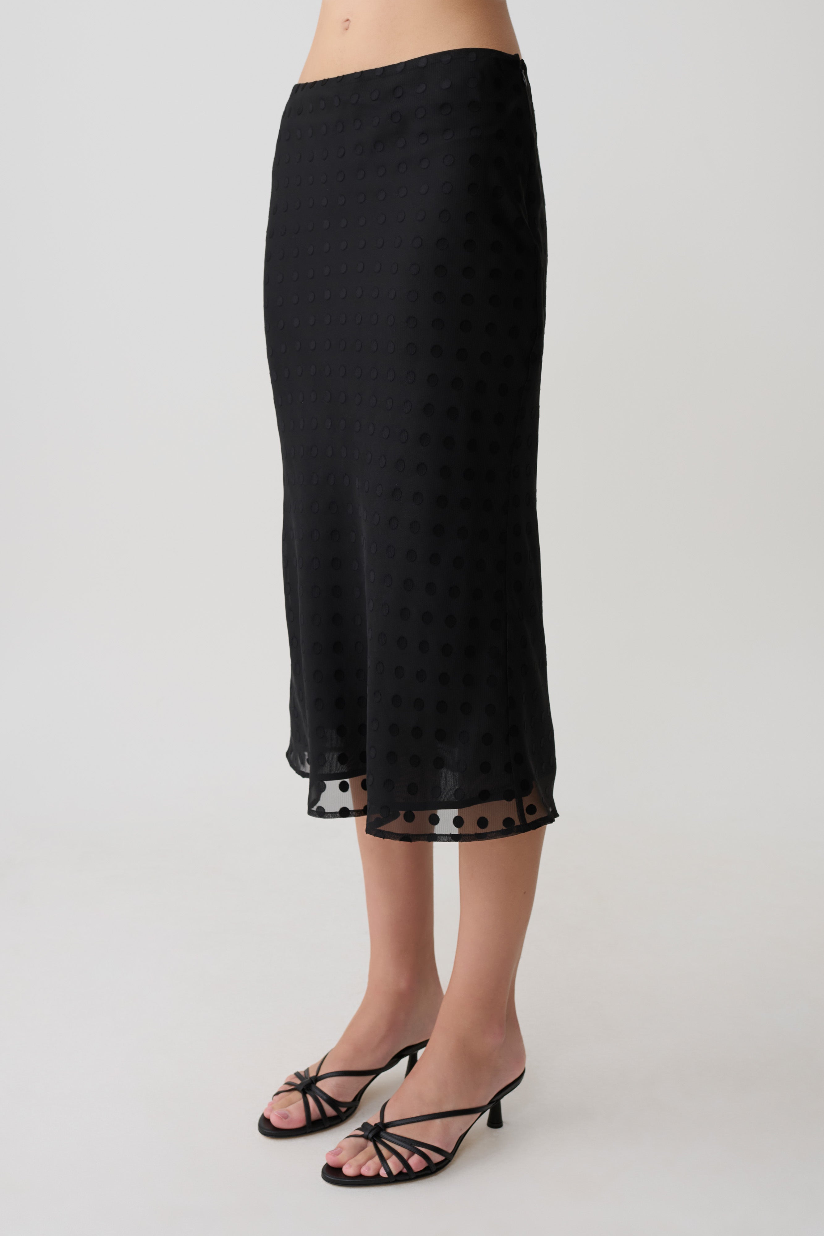 Lilah Devore Midi Skirt - Black - Image 4
