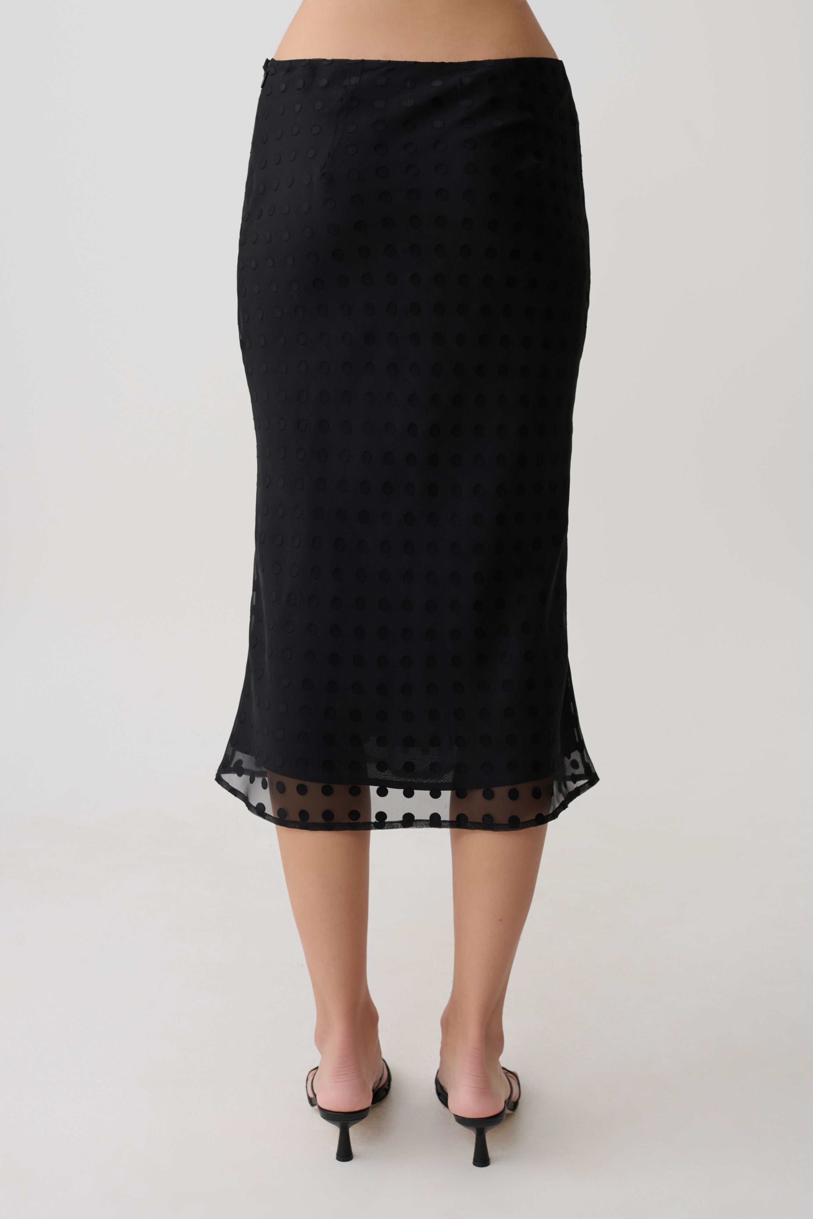 Lilah Devore Midi Skirt - Black - Image 5