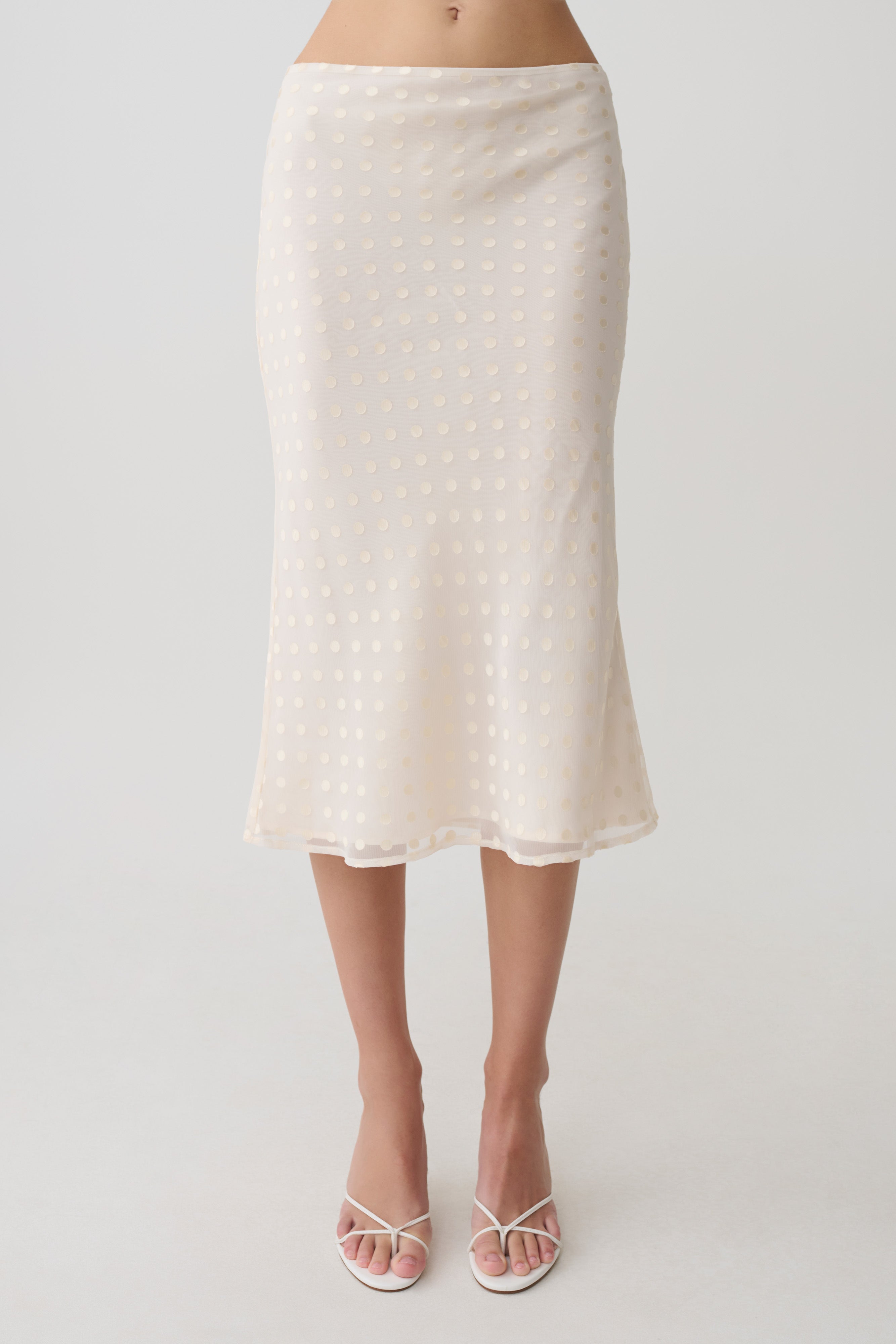Lilah Devore Midi Skirt - Ivory - Image 8