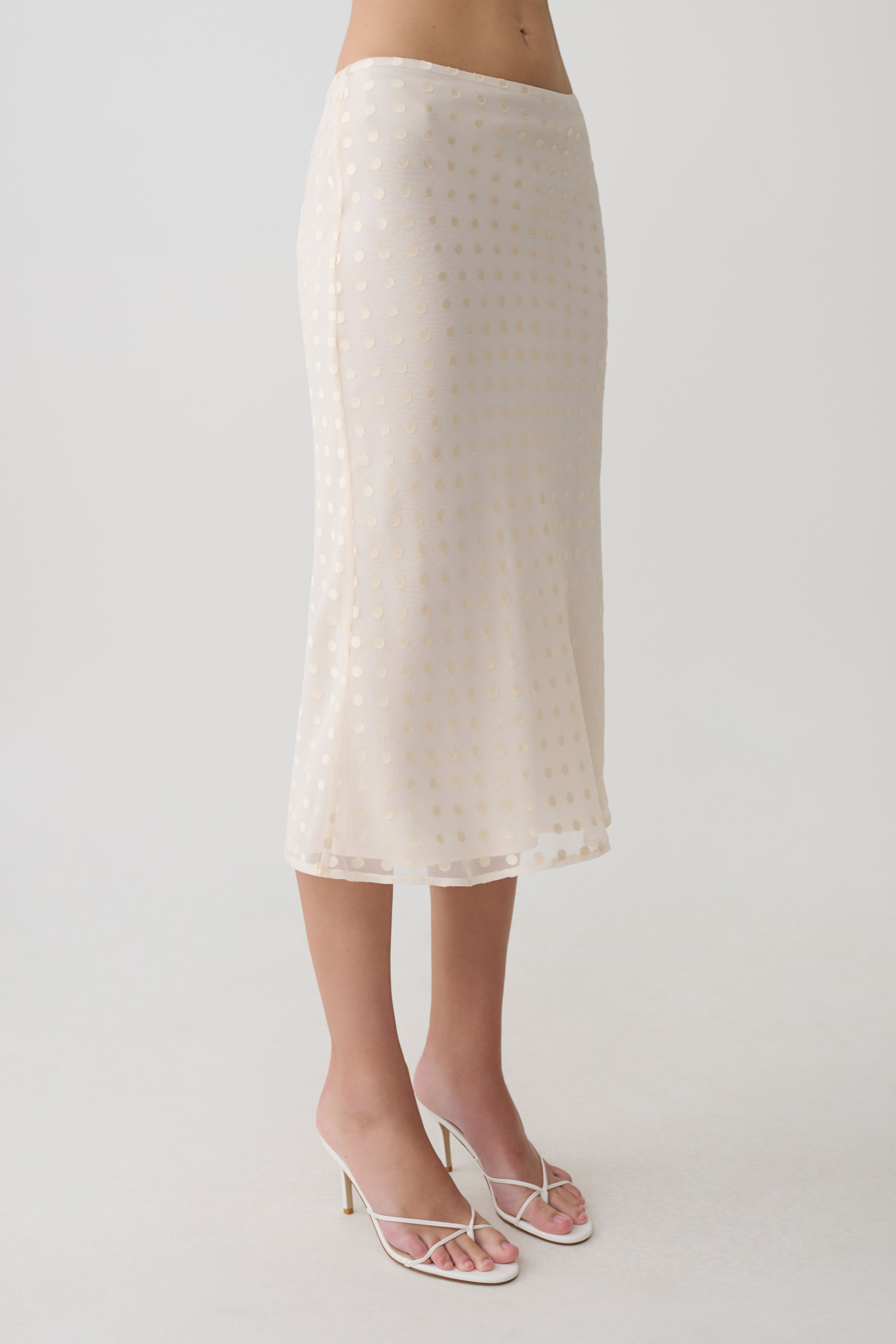 Lilah Devore Midi Skirt - Ivory - Image 5