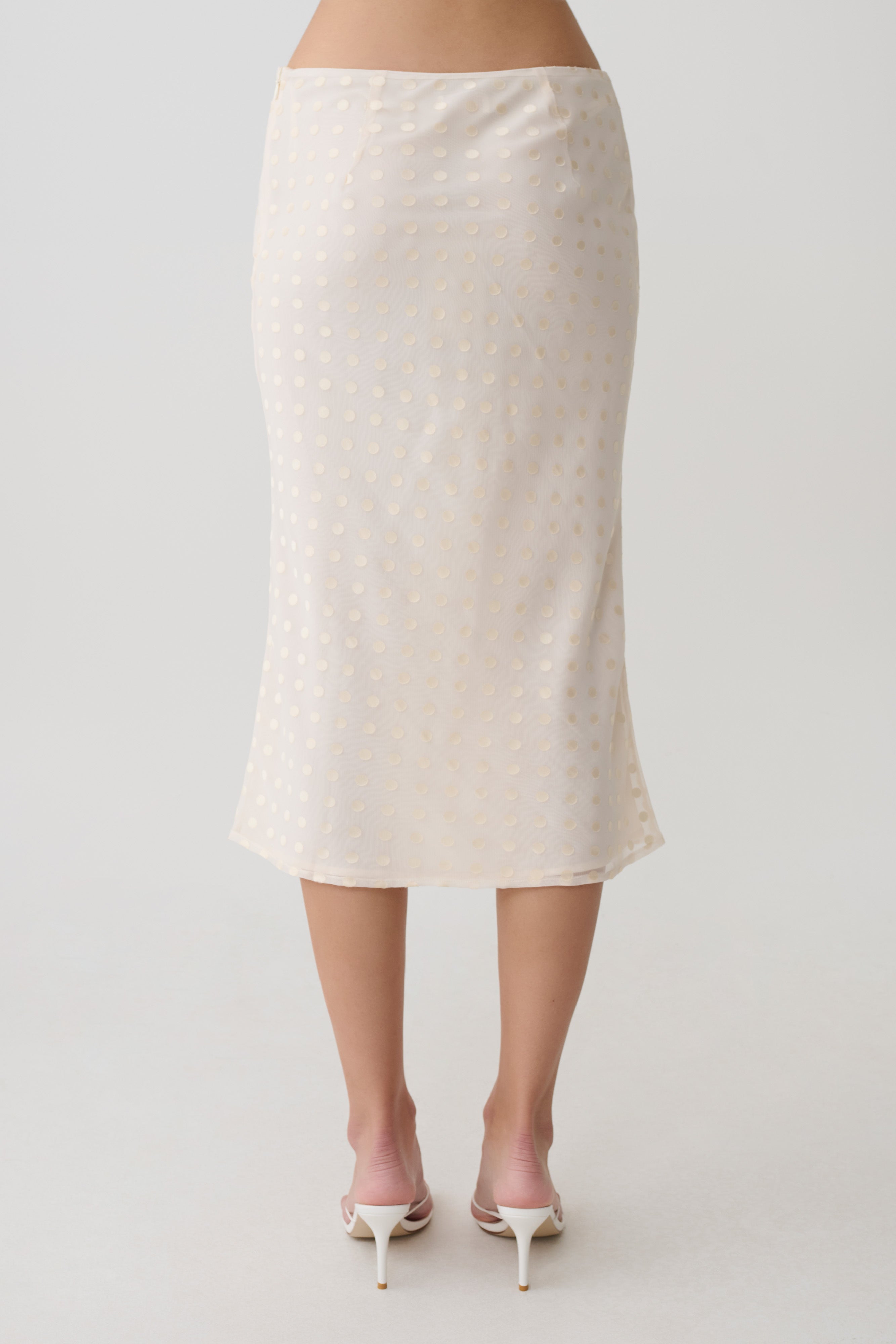 Lilah Devore Midi Skirt - Ivory - Image 6