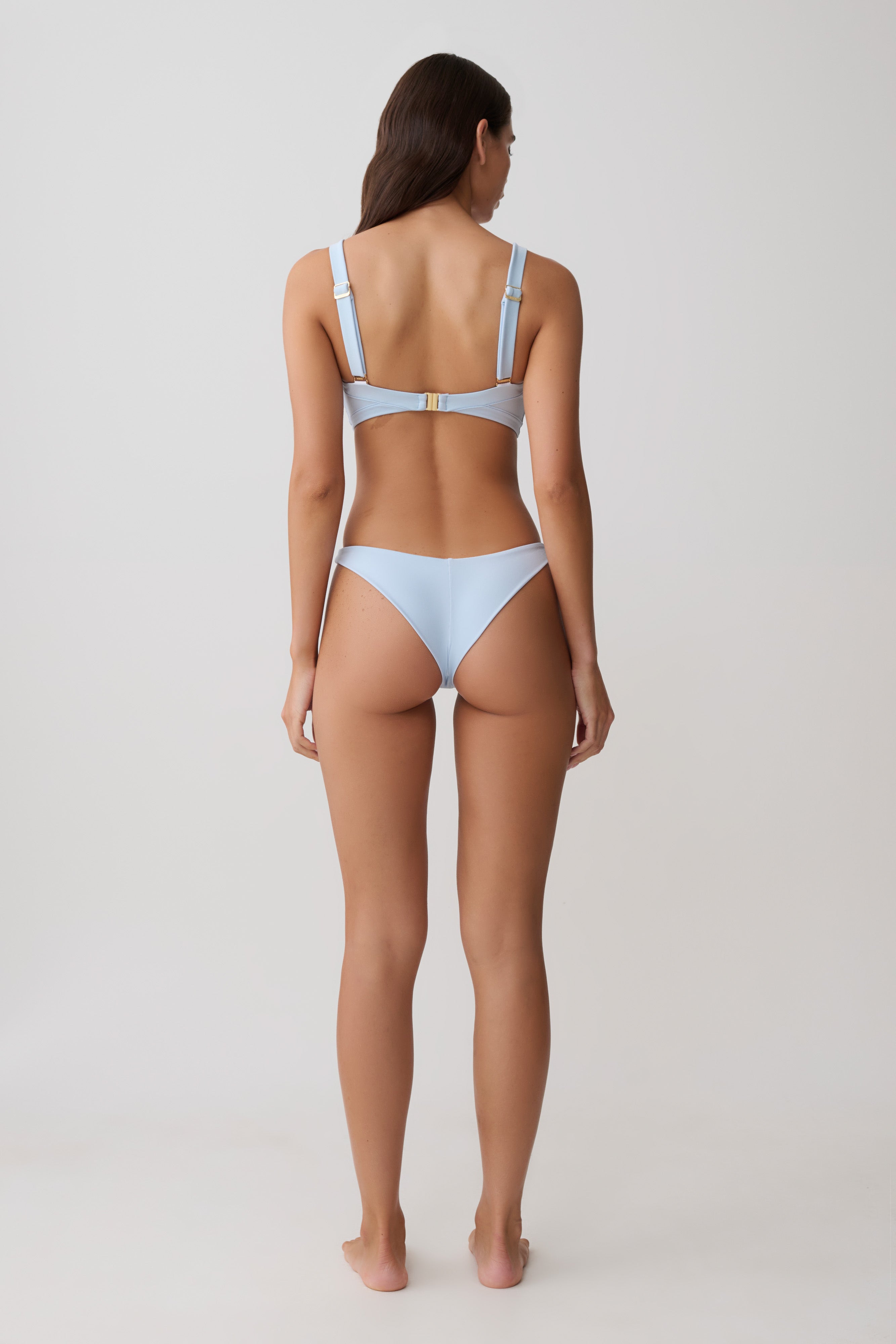 Alternative view of Clover Brazilian Bikini Bottom - Pale Blue