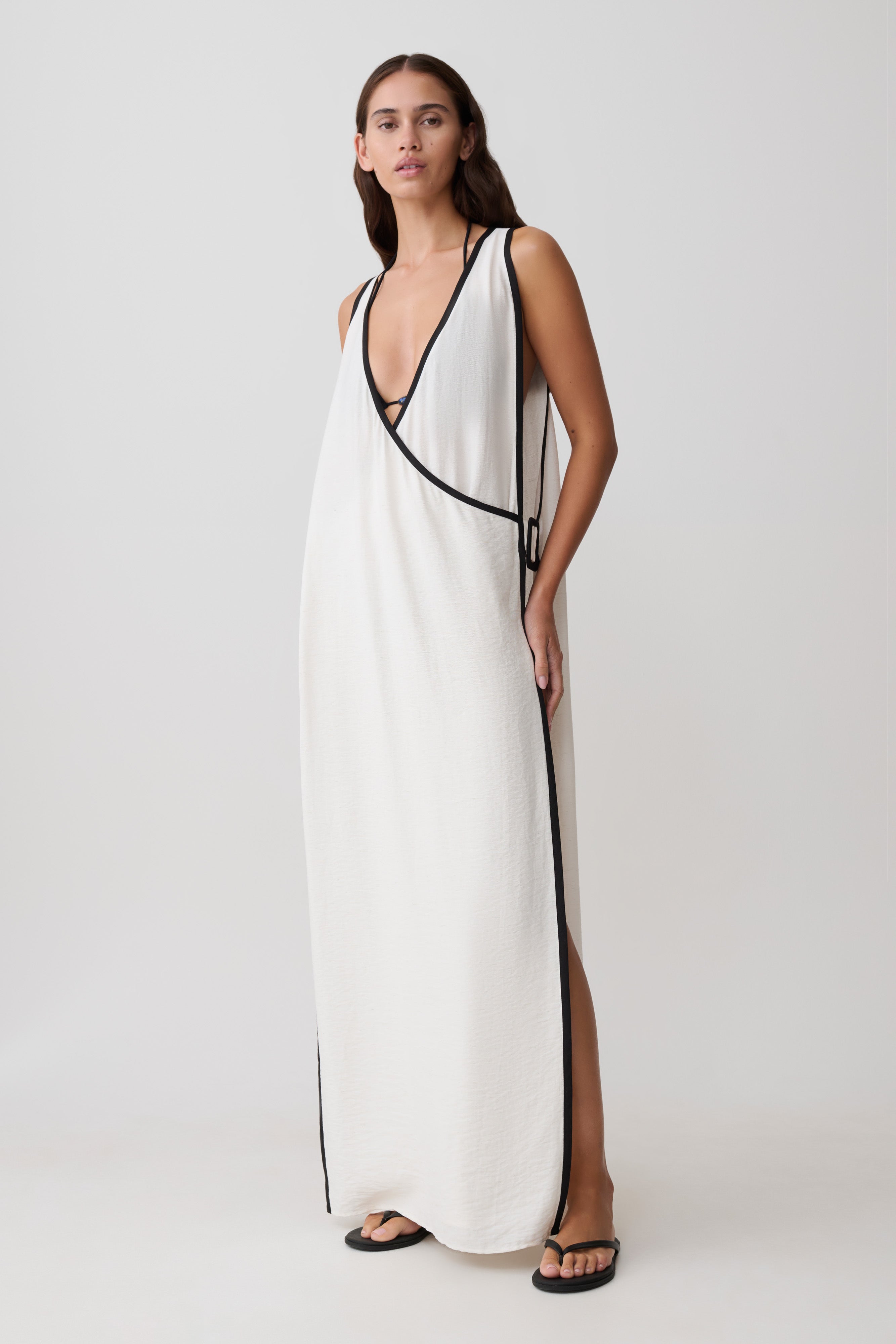 Arcadia Crossover Coverup Maxi Dress - White - Image 5