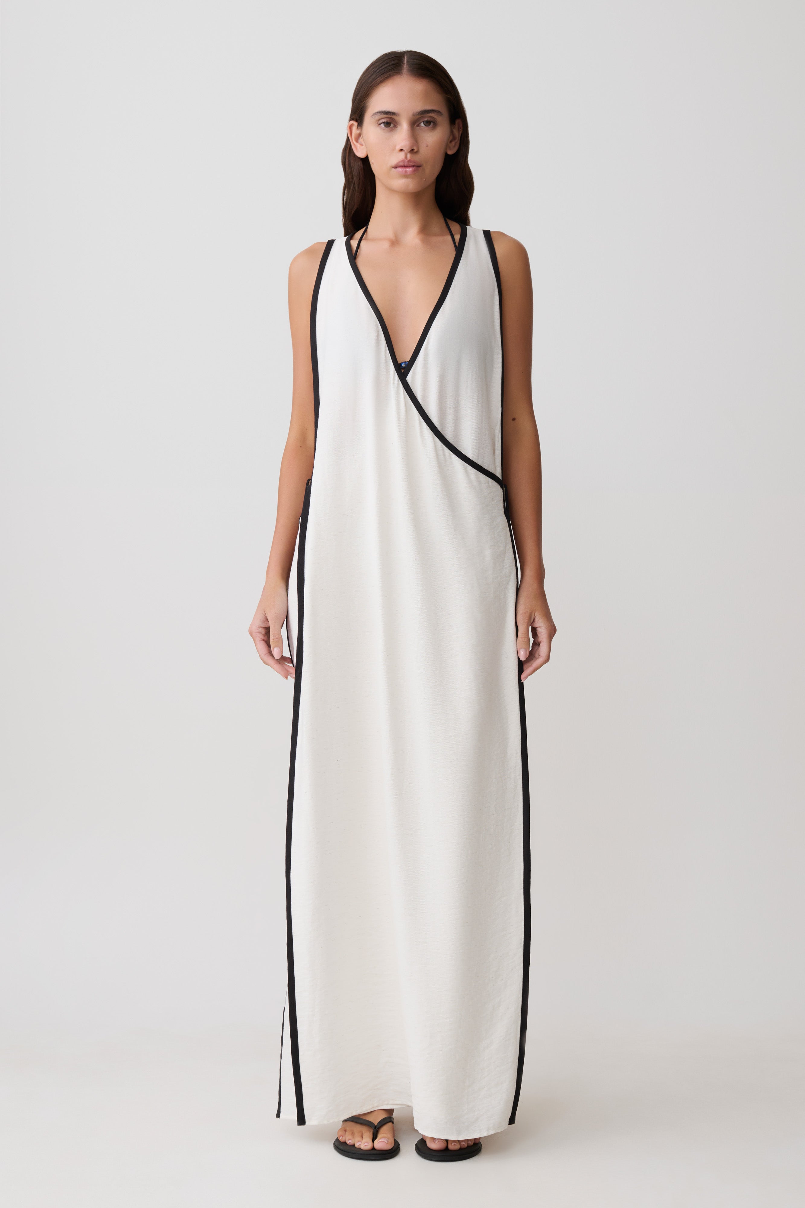 Arcadia Crossover Coverup Maxi Dress - White - Image 6