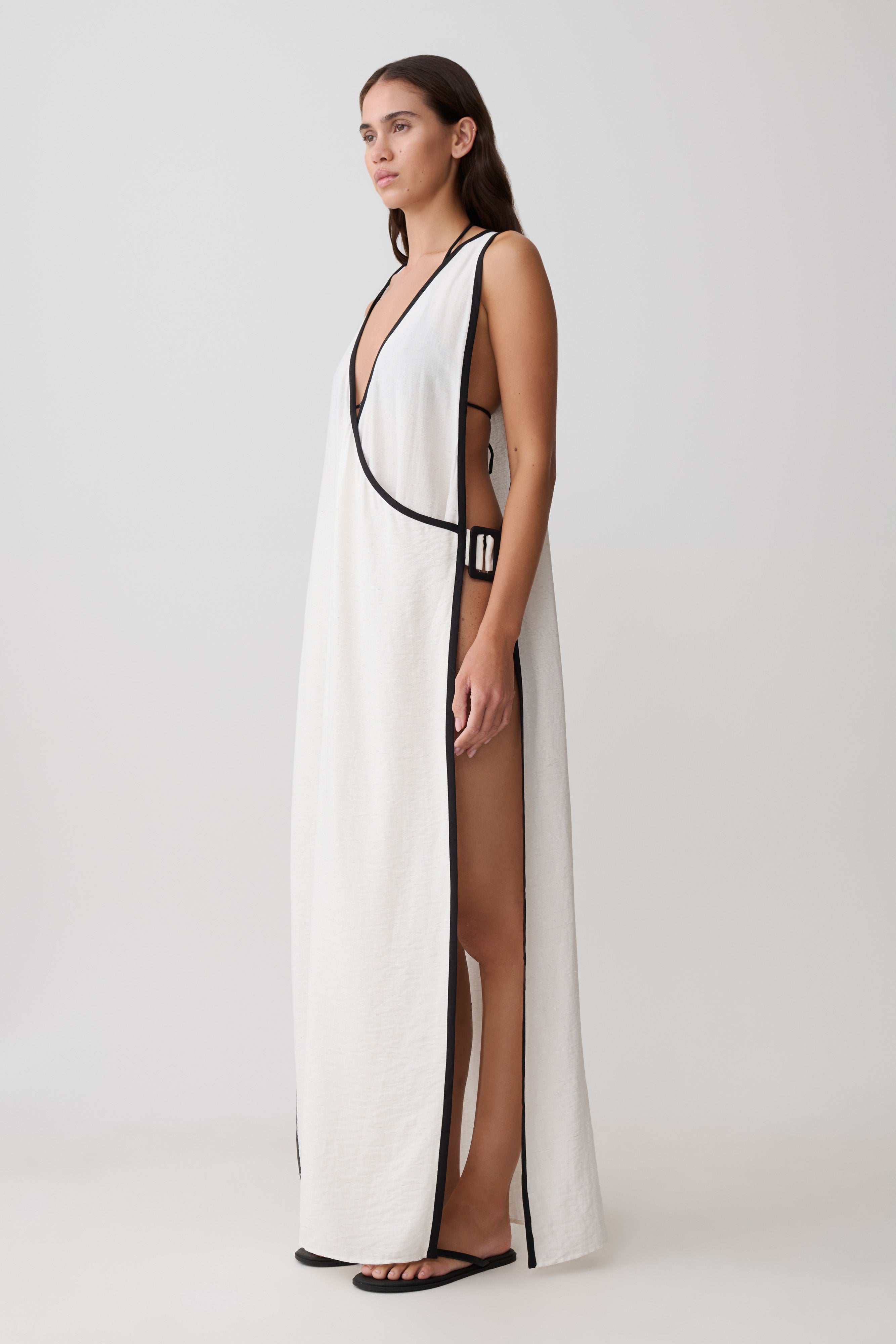 Arcadia Crossover Coverup Maxi Dress - White - Image 4